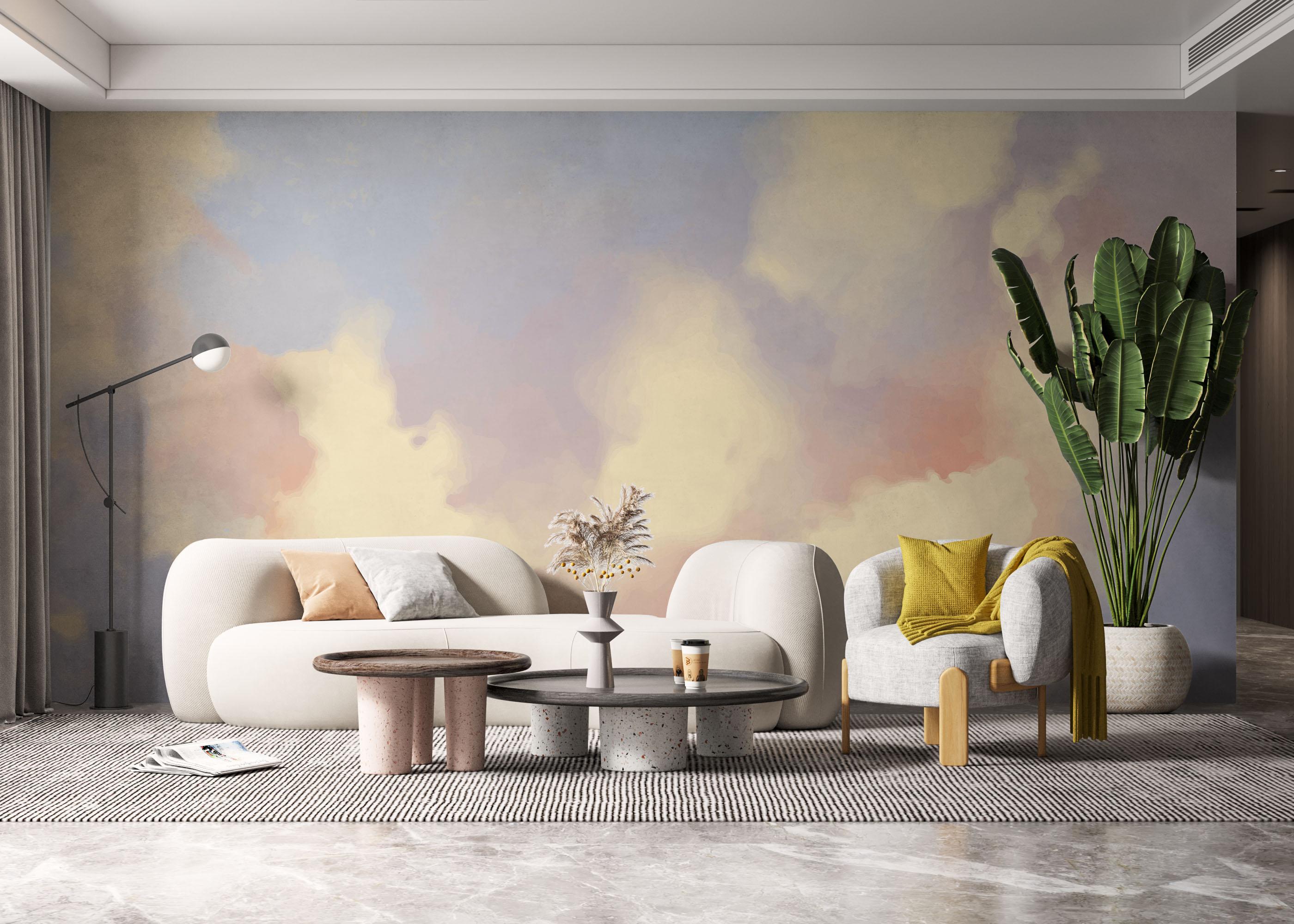 Fototapet Cream Clouds View mockup 6