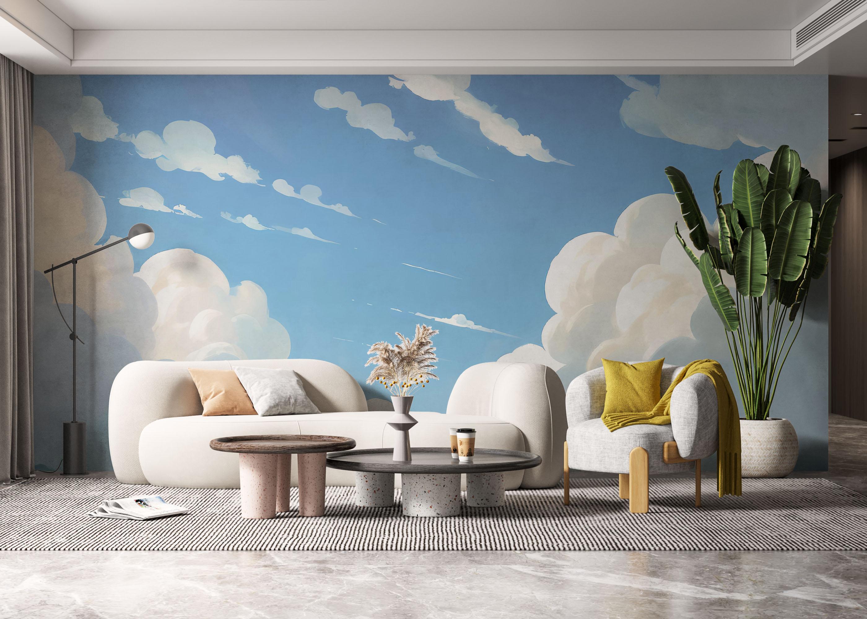 Fototapet Fluffy White Cloud mockup 6