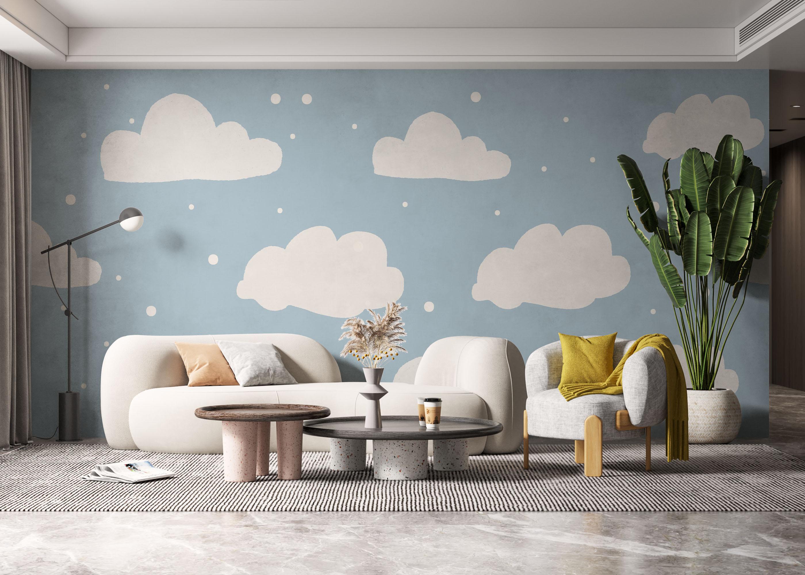 Fototapet Kids Cute Clouds mockup 6