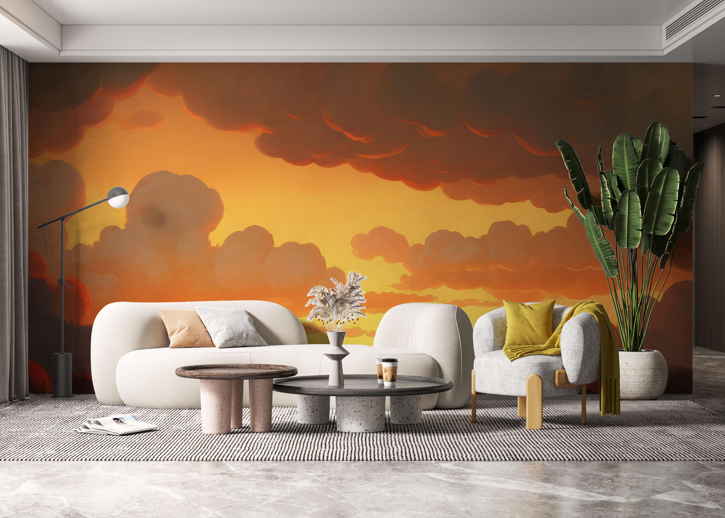 Fototapet Orange Cloud Light mockup 6