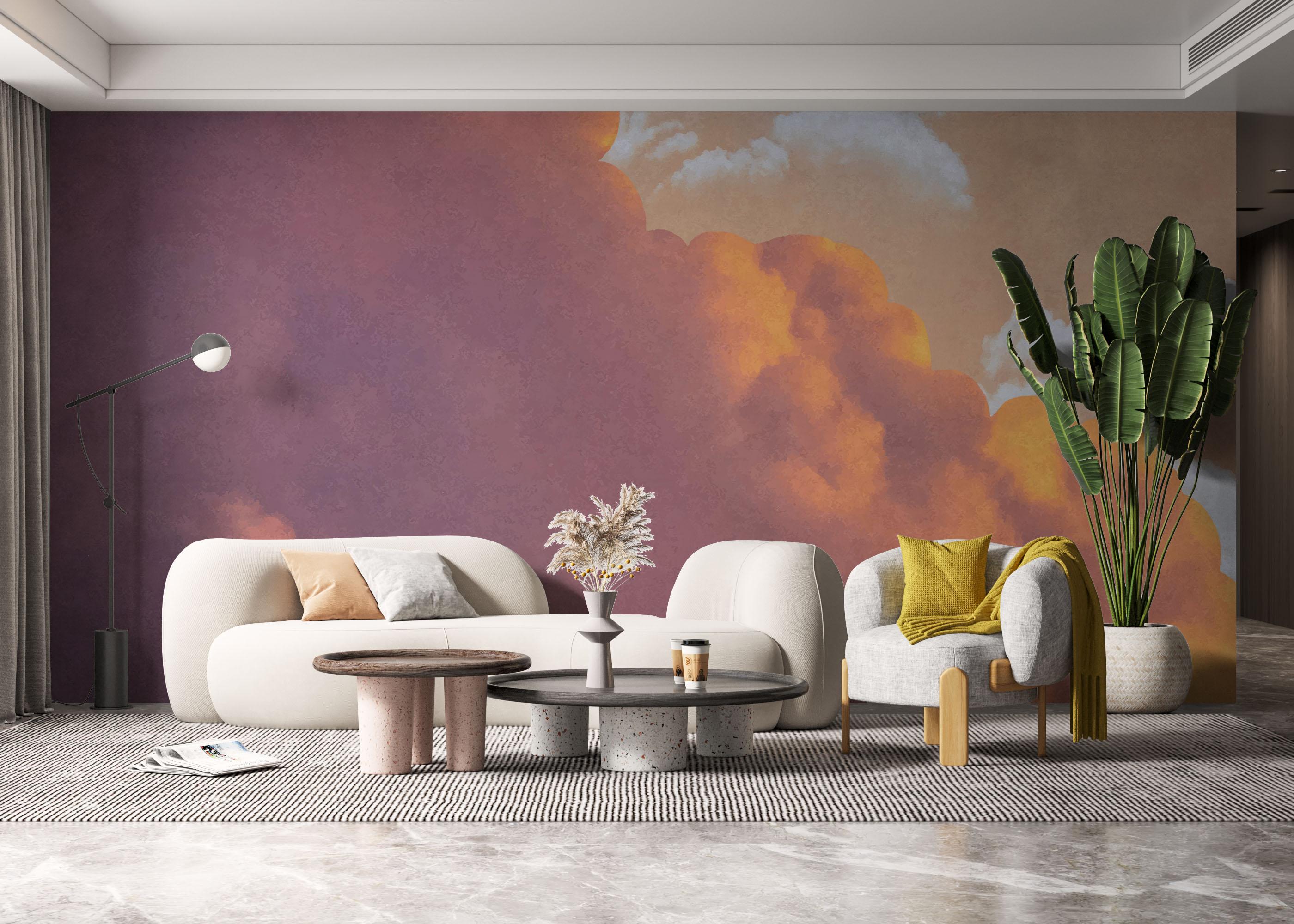 Fototapet Orange Purple Cloud mockup 6