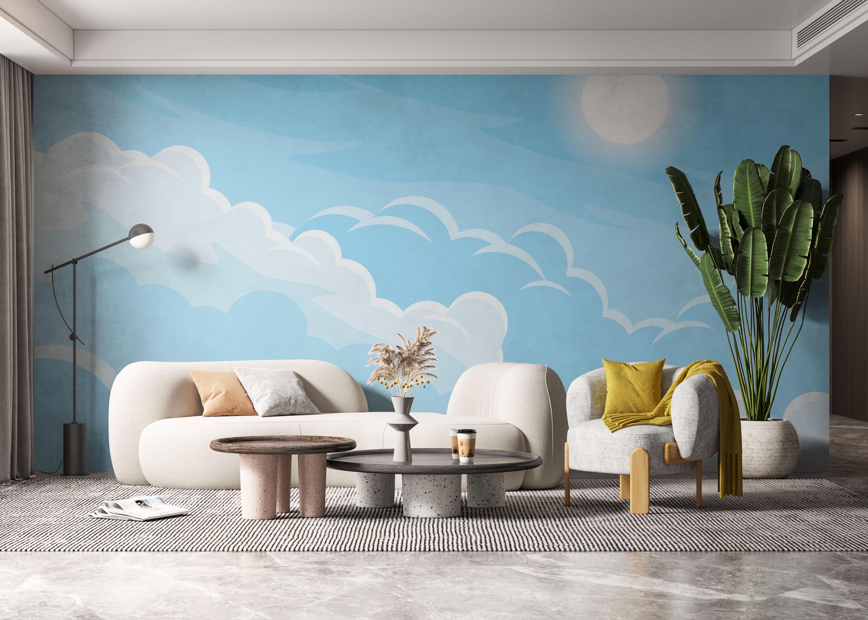 Fototapet Simple Blue Cloud mockup 6