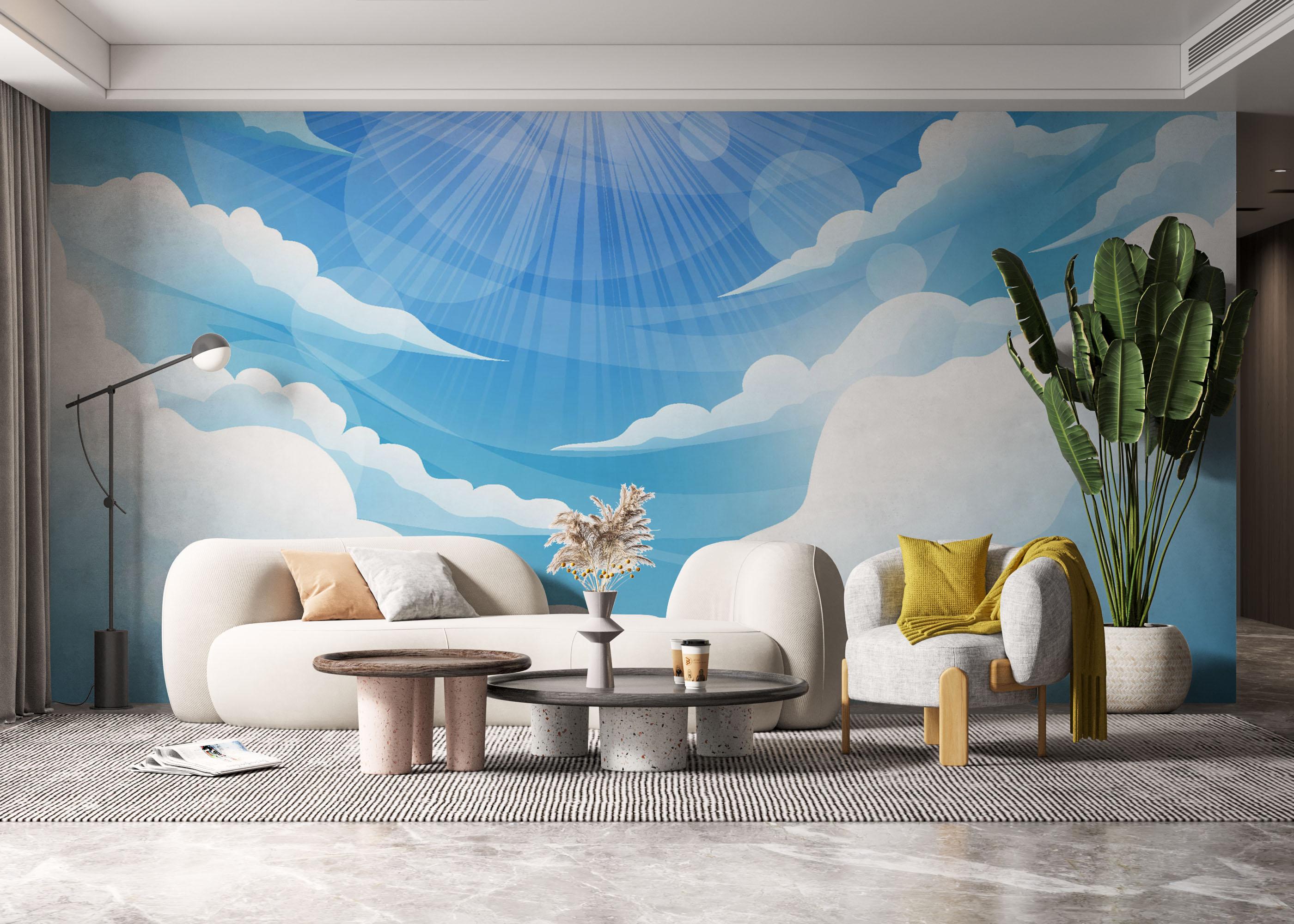 Fototapet Sun Light Clouds mockup 6