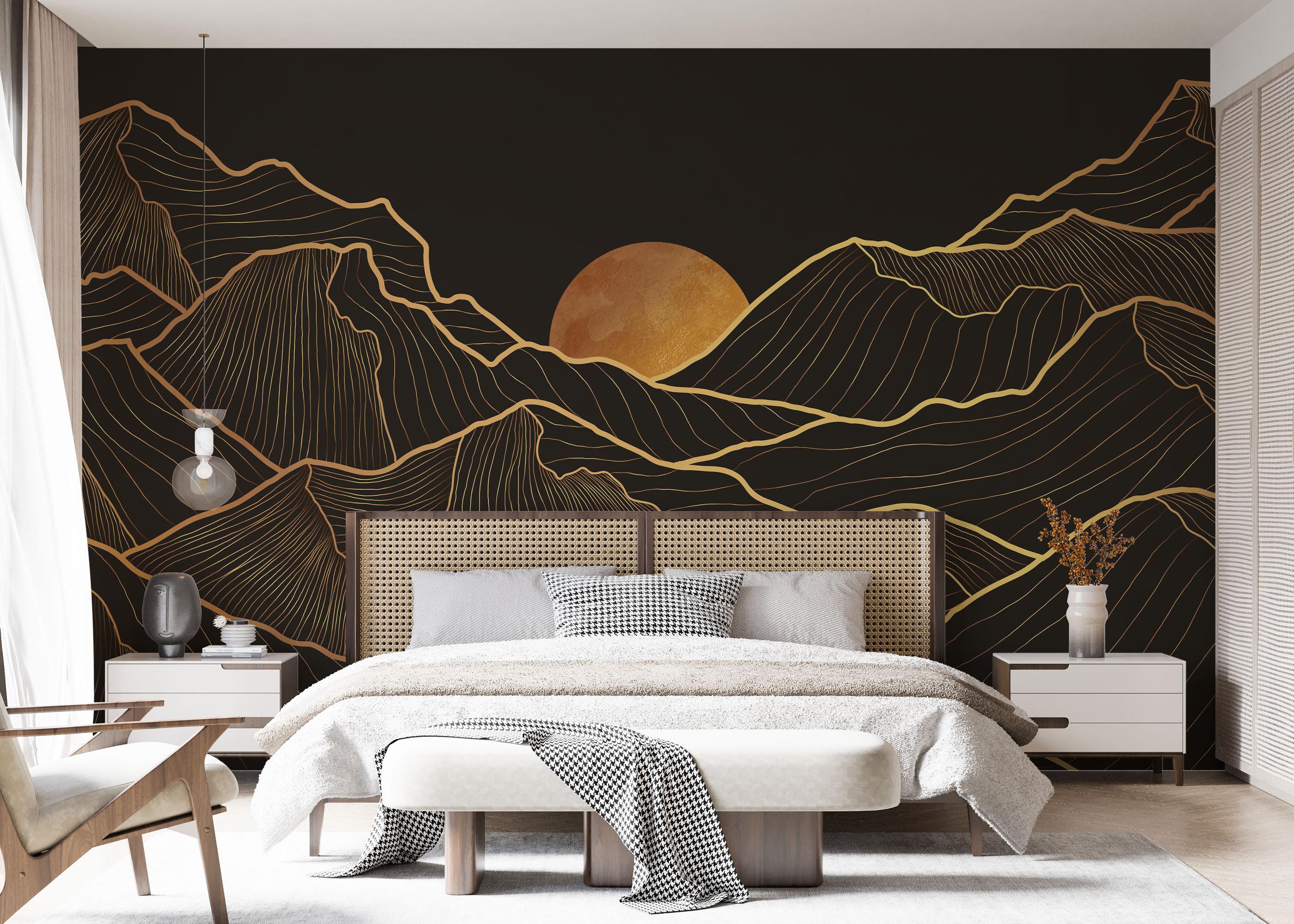 Fototapet Black Gold Desert mockup 7