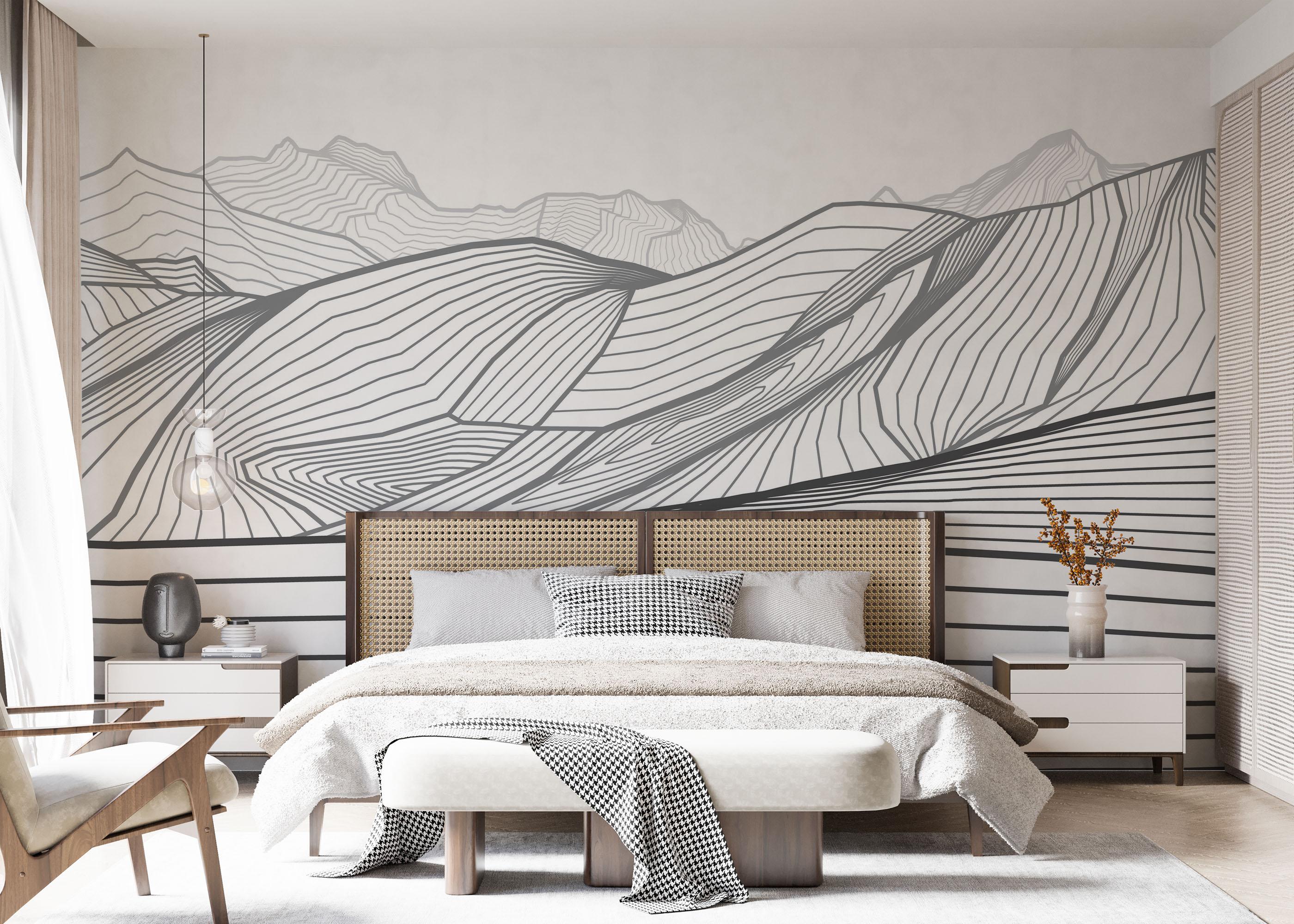 Fototapet Black Line Desert mockup 7