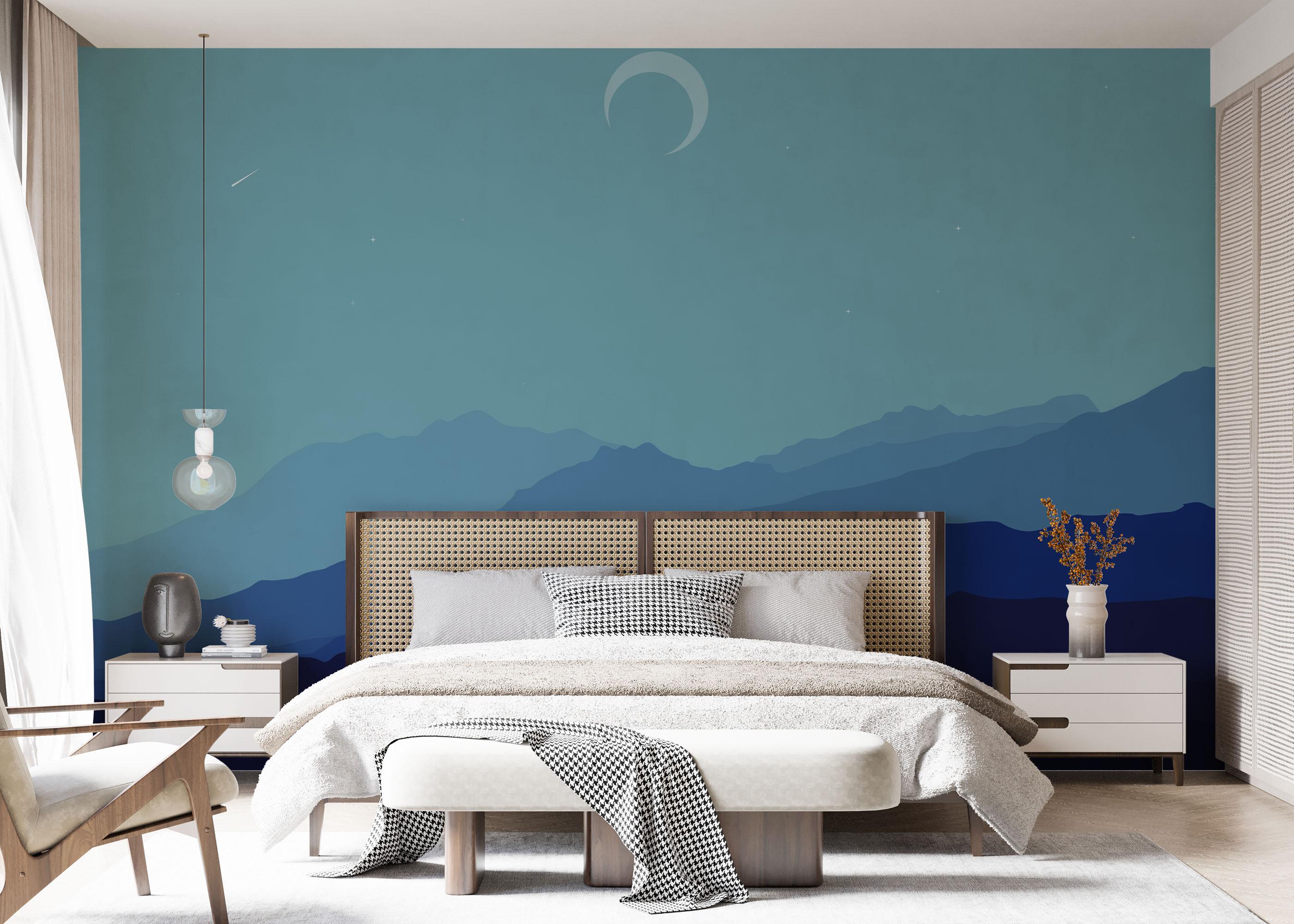 Fototapet Blue Desert Moon mockup 7