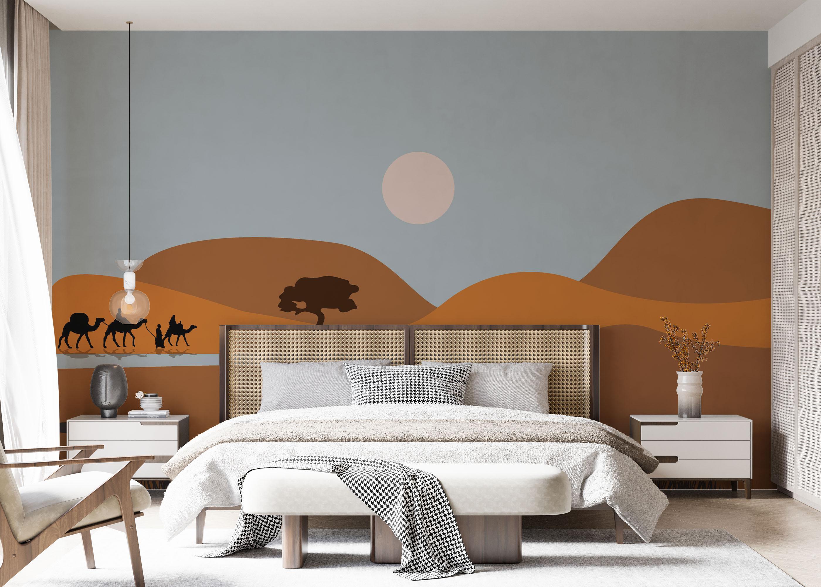 Fototapet Camels Walk mockup 7