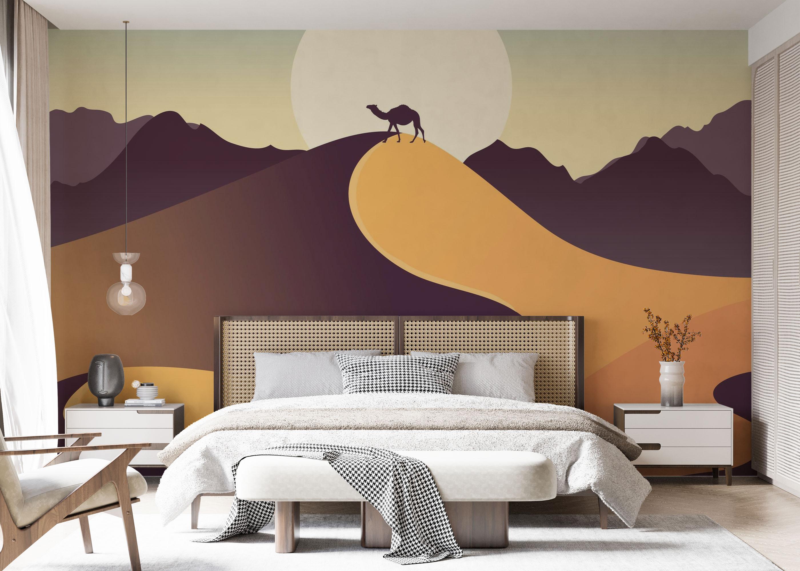 Fototapet Cream Purple Desert mockup 7