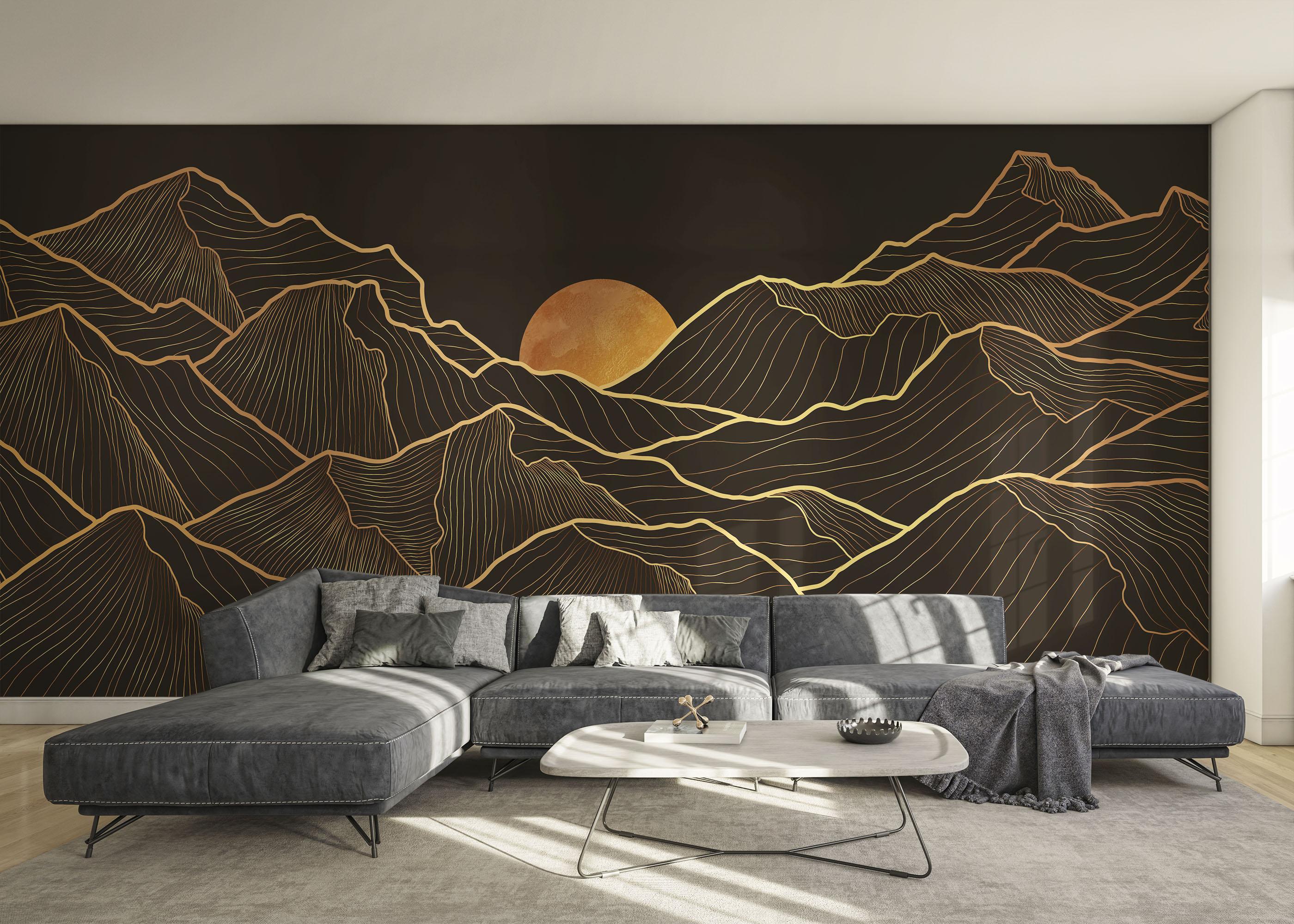 Fototapet Black Gold Desert mockup 0