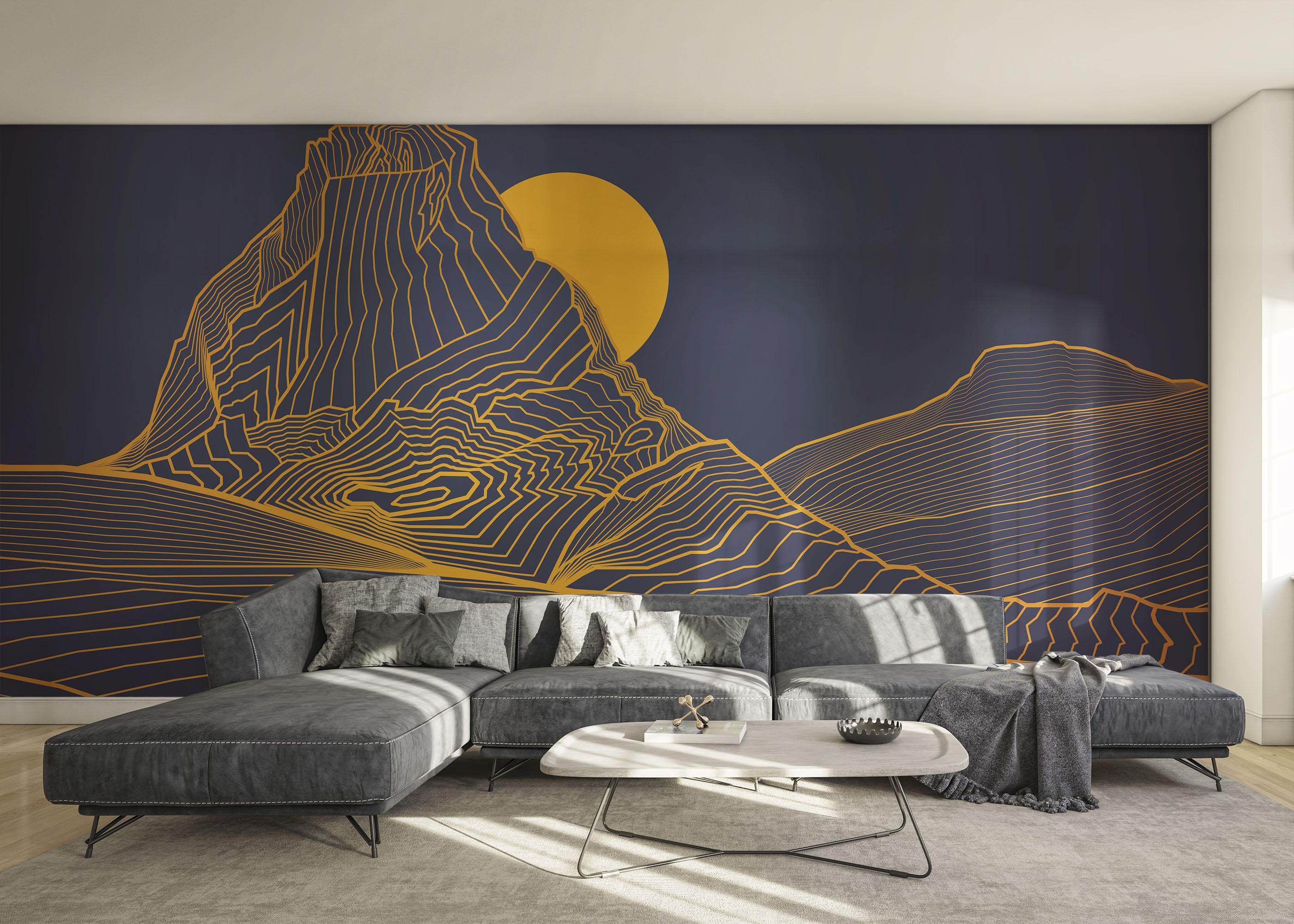 Fototapet Blue Gold Desert mockup 0