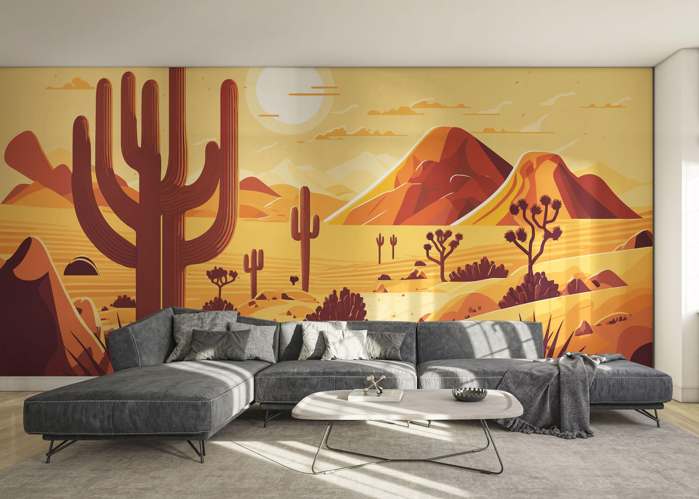 Fototapet Cream Desert Cartoon mockup 0