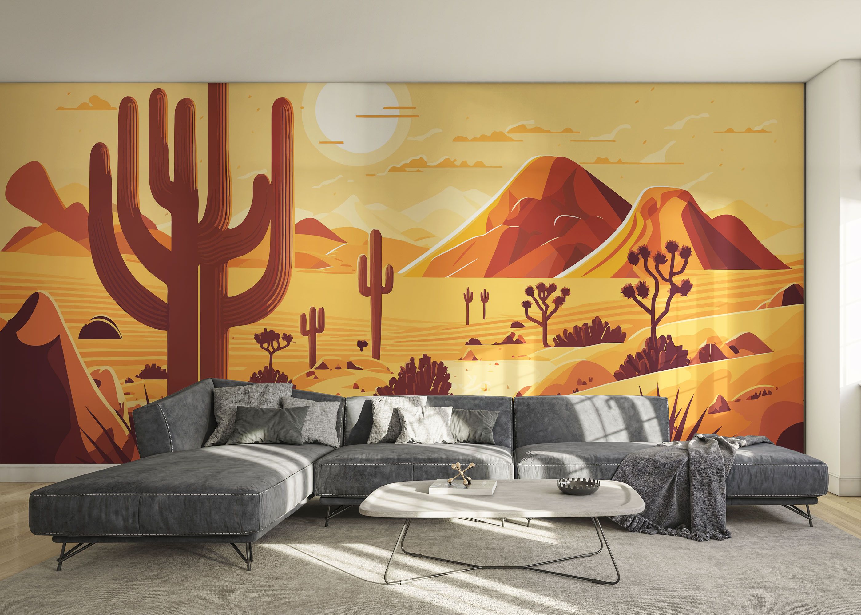 Cream Desert Cartoon mockup 0