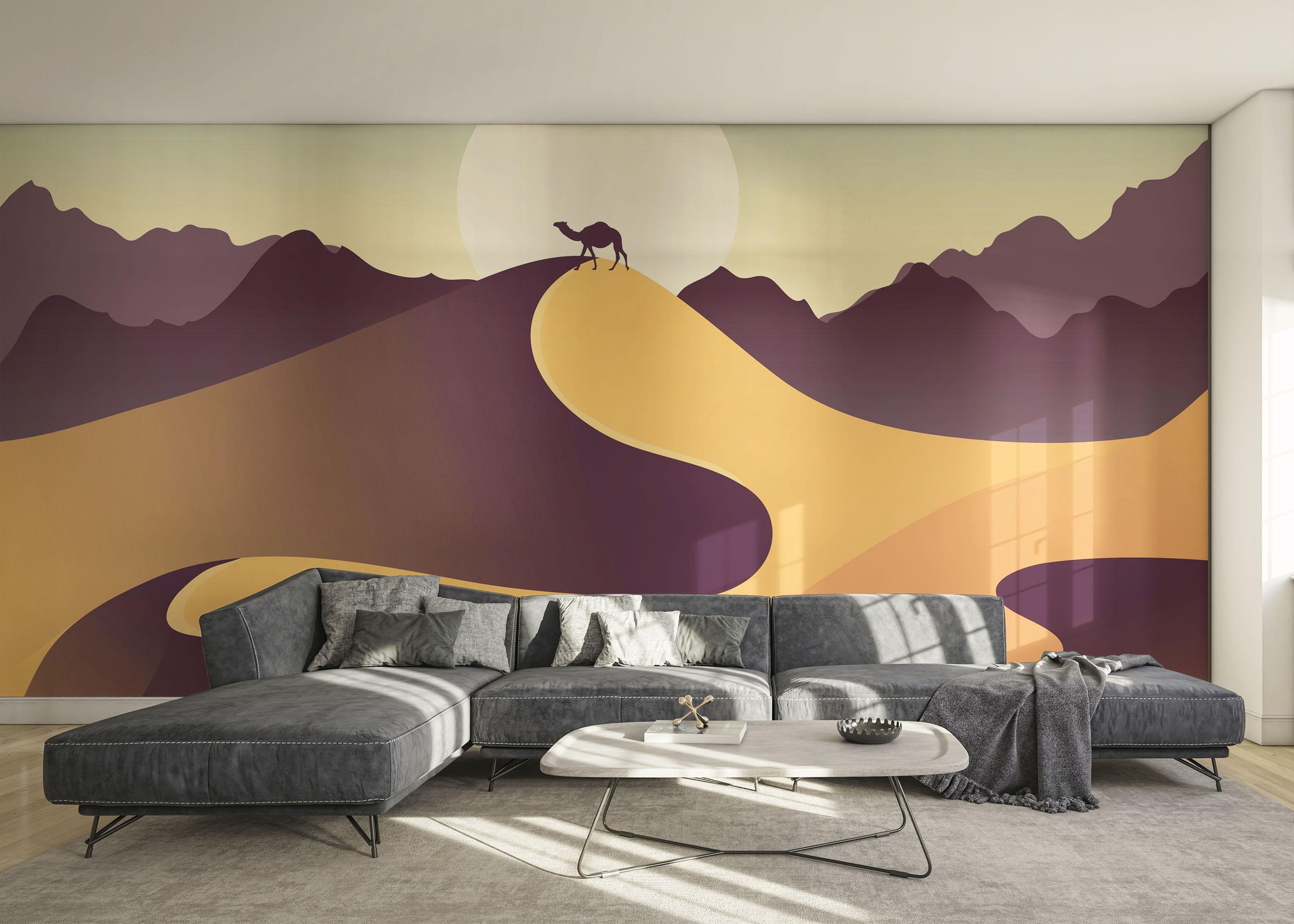 Fototapet Cream Purple Desert mockup 0