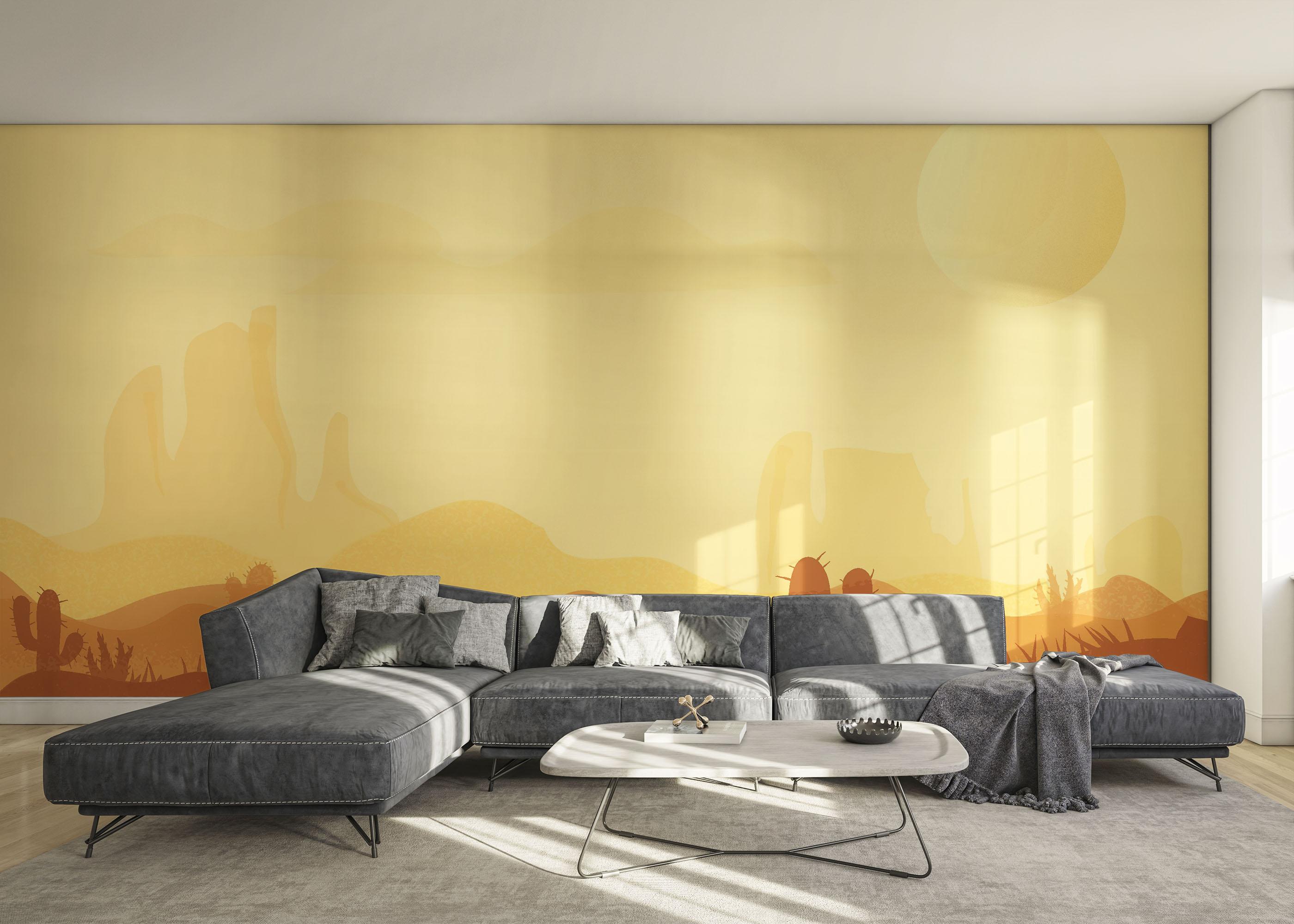 Fototapet Cream Sunset Desert mockup 0