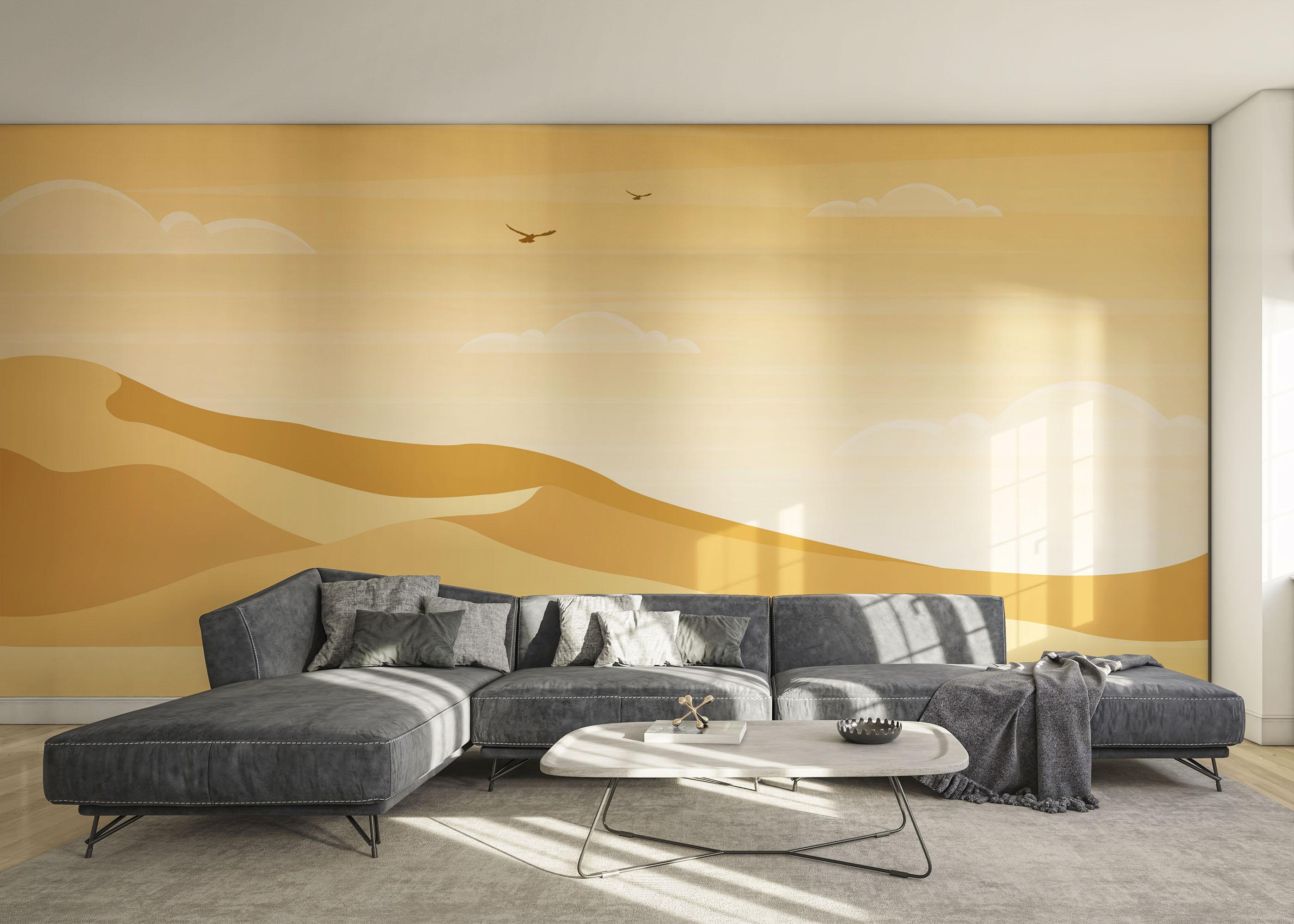 Fototapet Light Cream Desert mockup 0