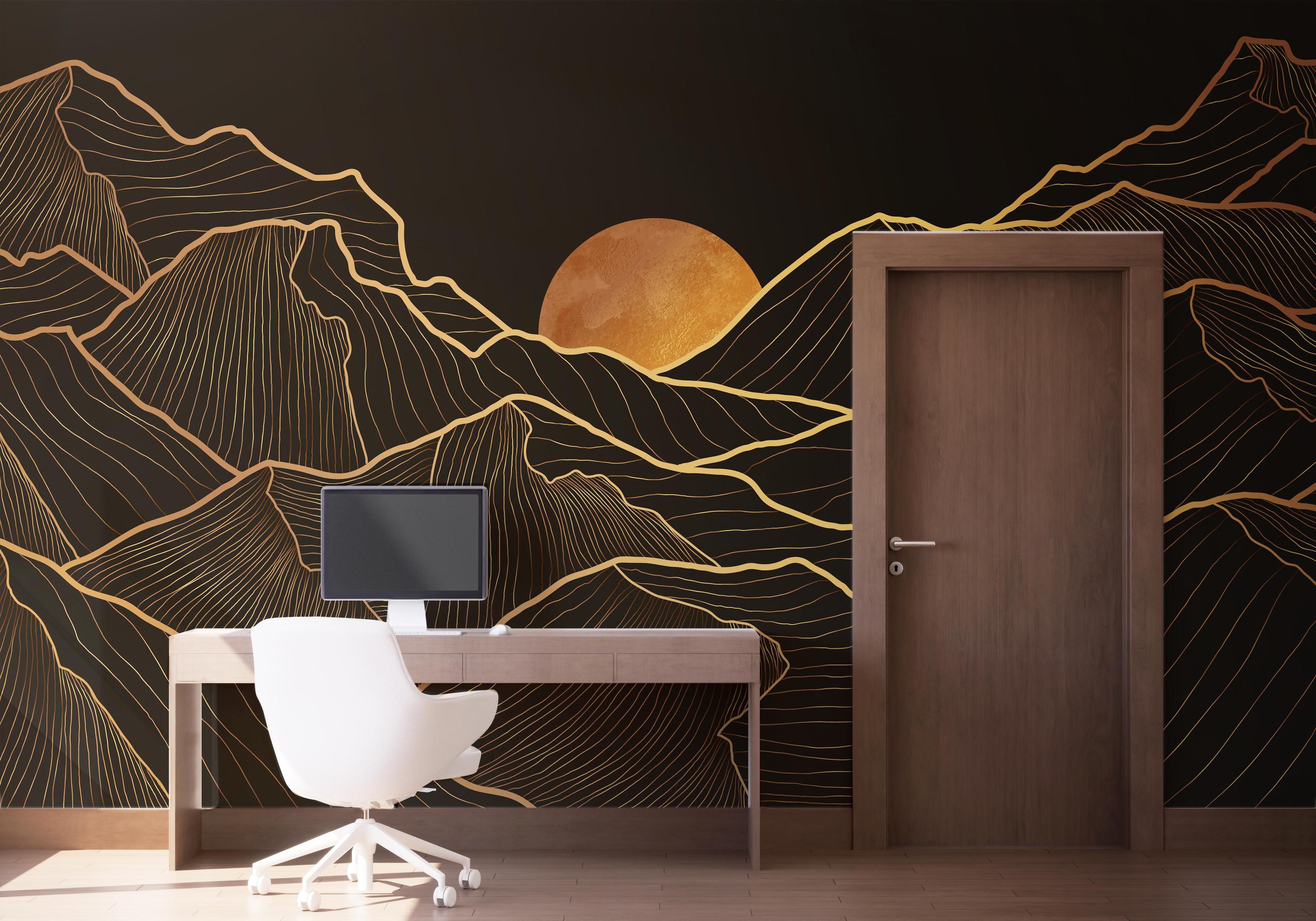 Fototapet Black Gold Desert mockup 1