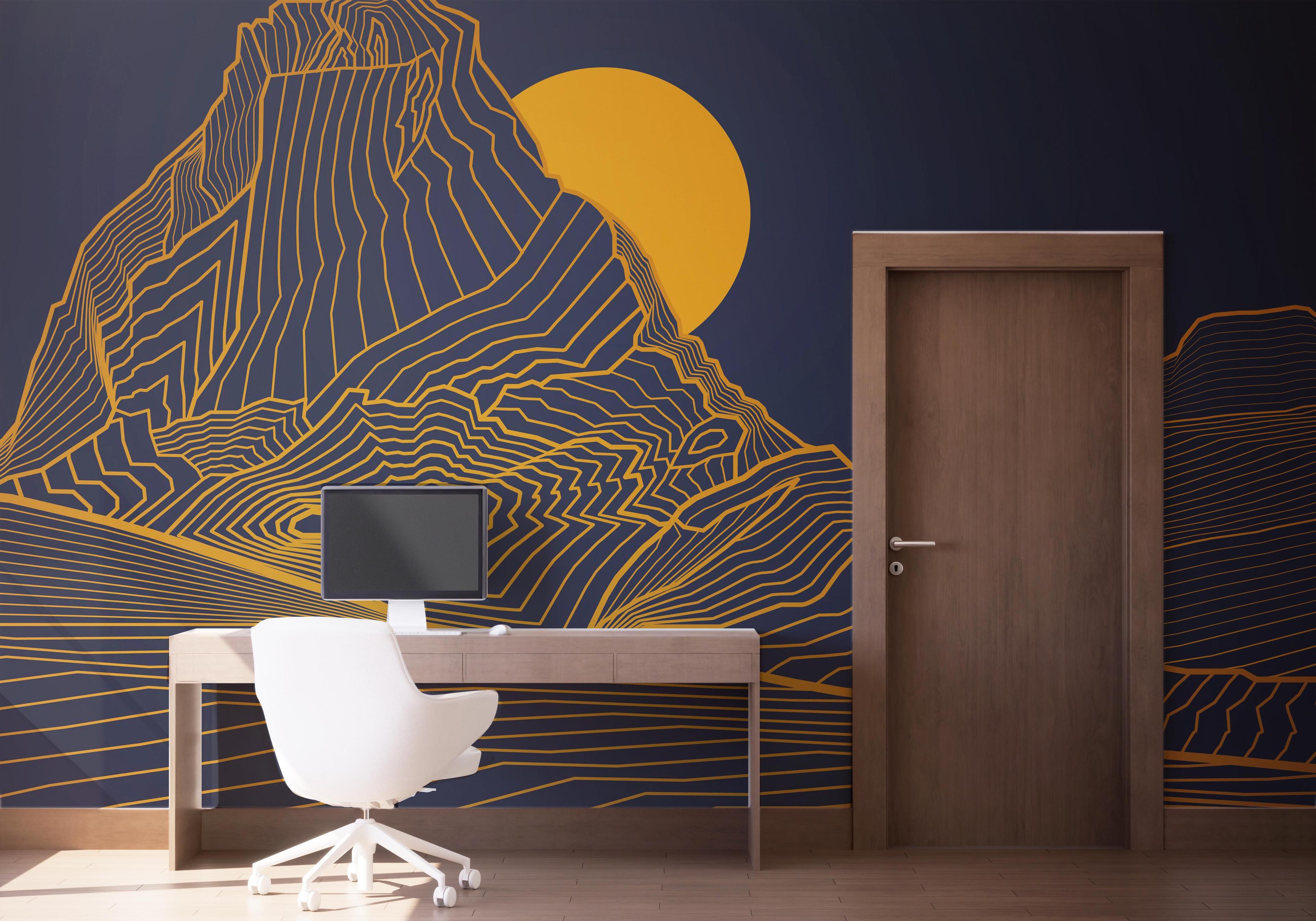 Fototapet Blue Gold Desert mockup 1