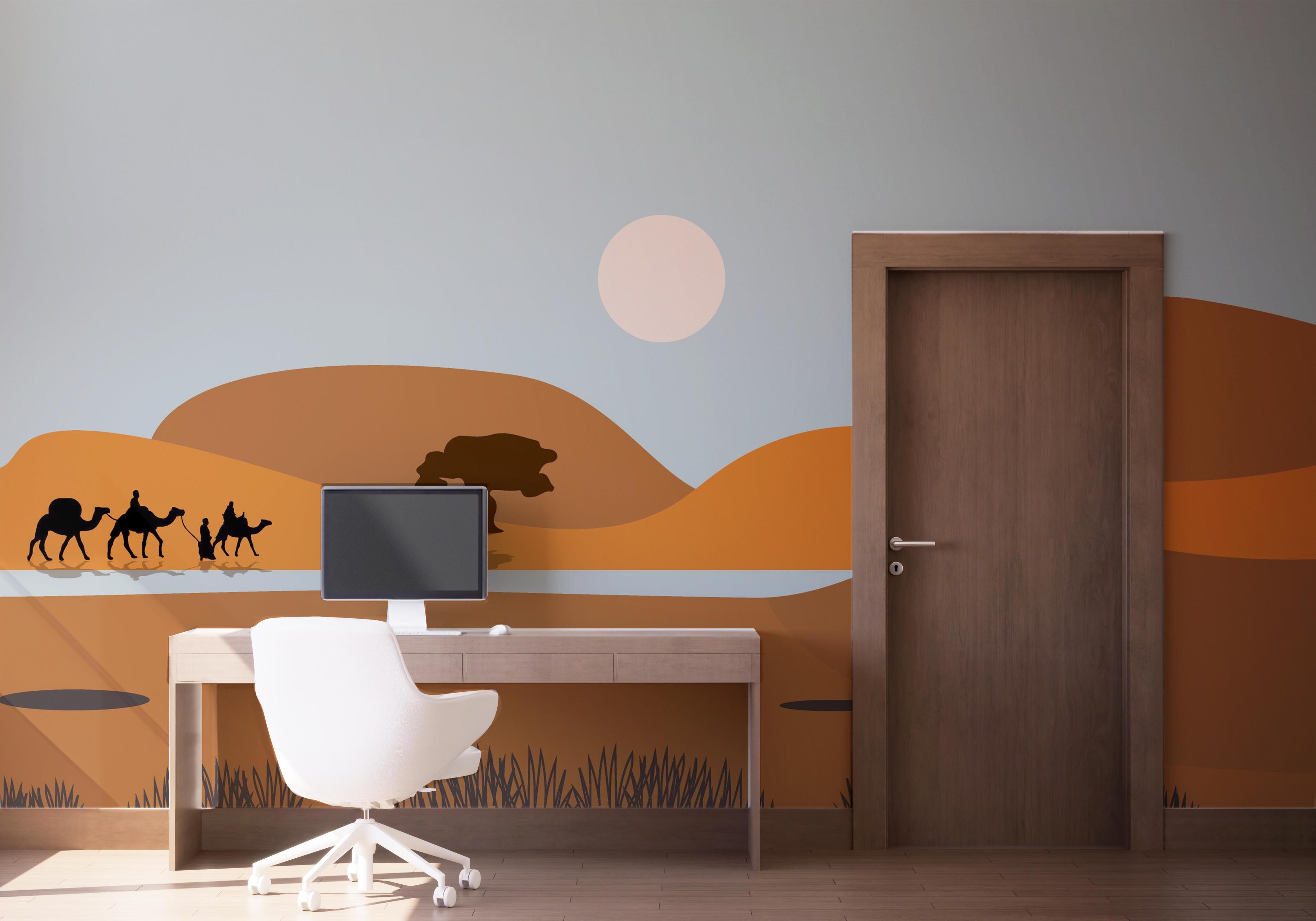 Fototapet Camels Walk mockup 1