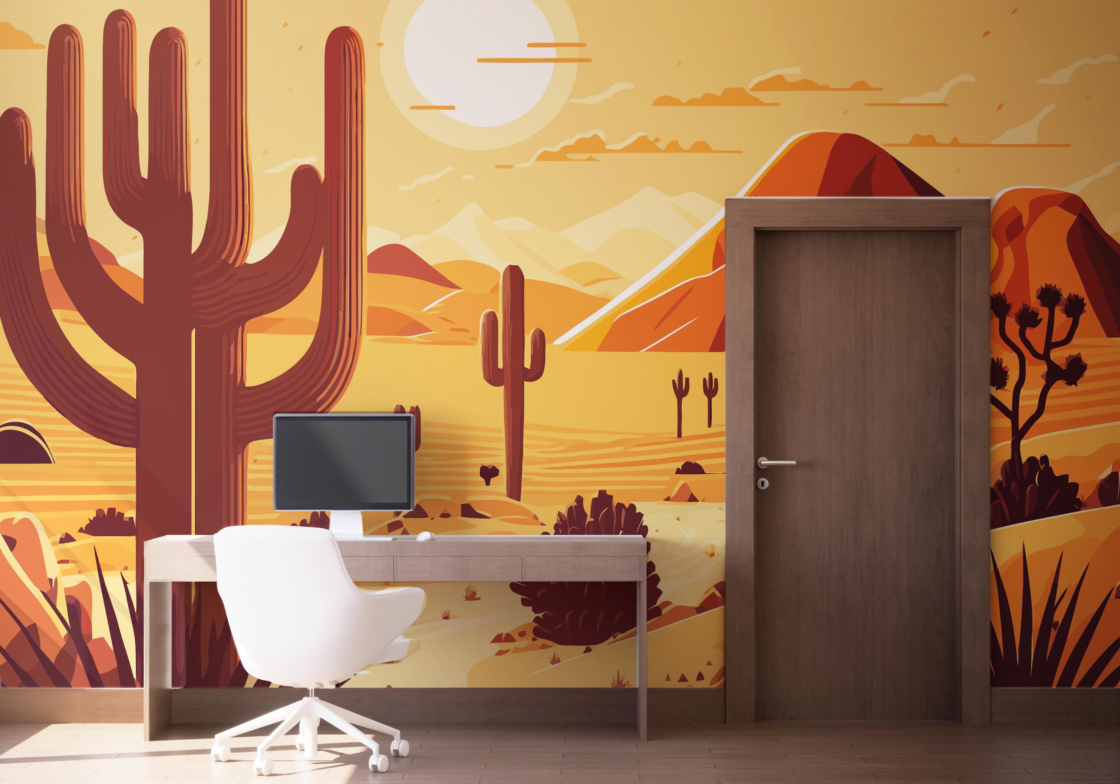 Cream Desert Cartoon mockup 1