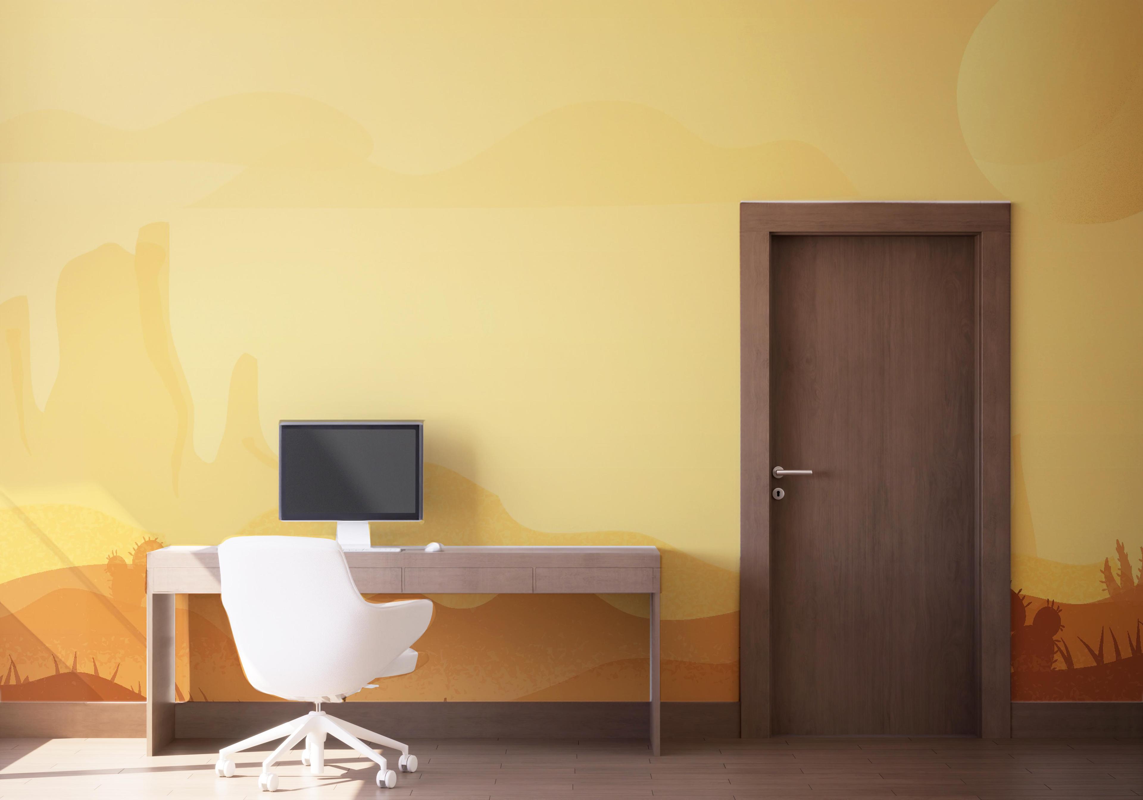 Fototapet Cream Sunset Desert mockup 1