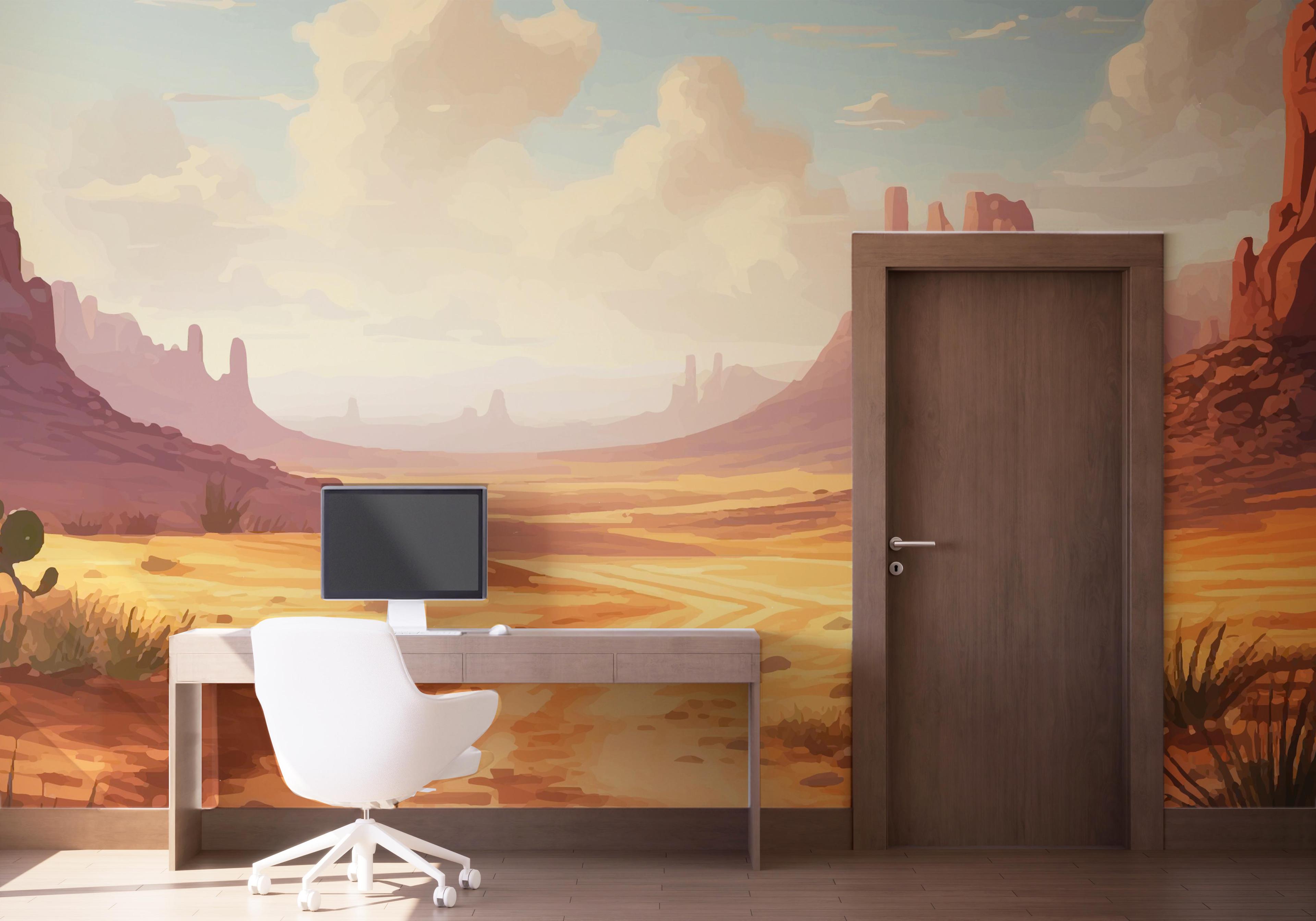 Fototapet Desert Path Art mockup 1