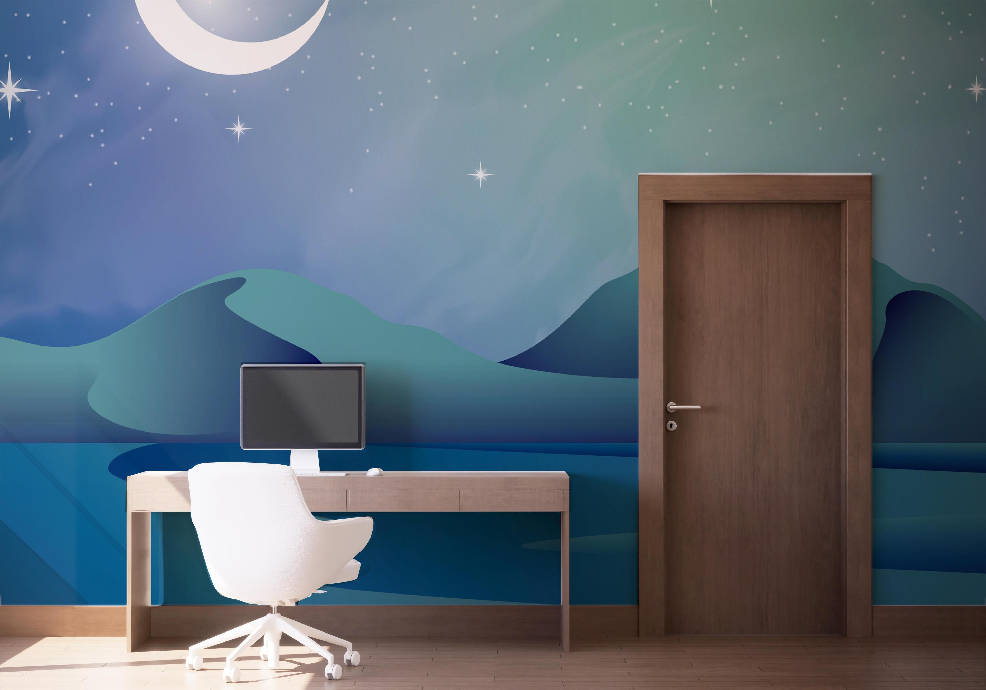 Fototapet Green Light Desert mockup 1