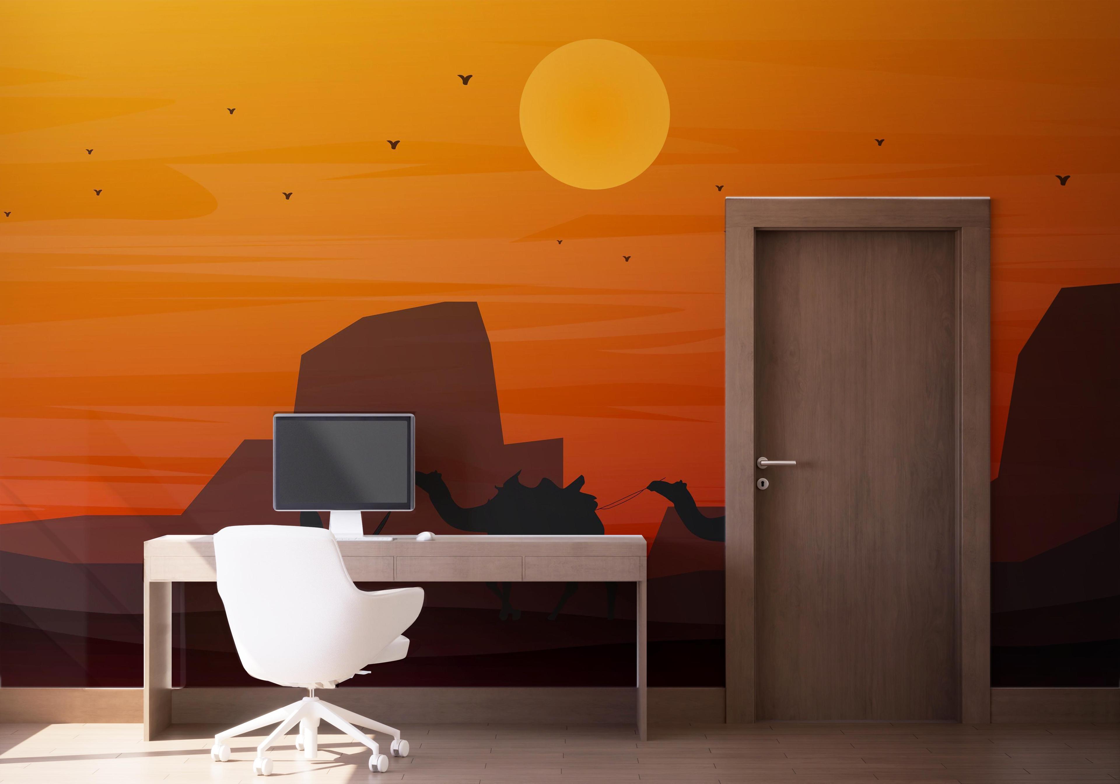 Fototapet Red Sunset Desert mockup 1