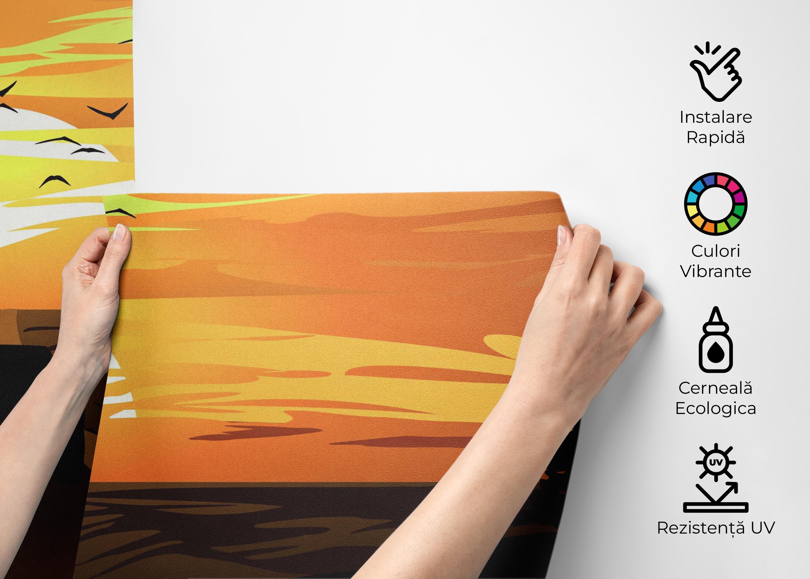 Fototapet Car Sunset Desert mockup 2