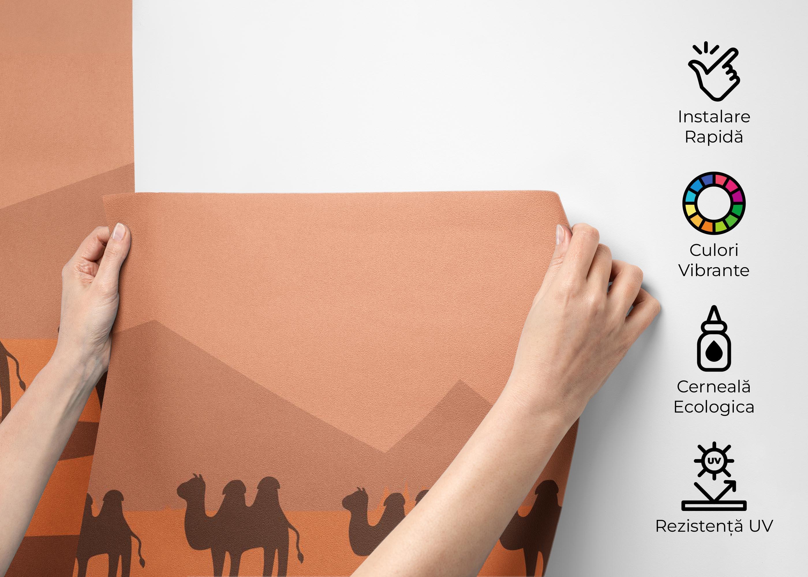 Fototapet Cream Desert Camels mockup 2