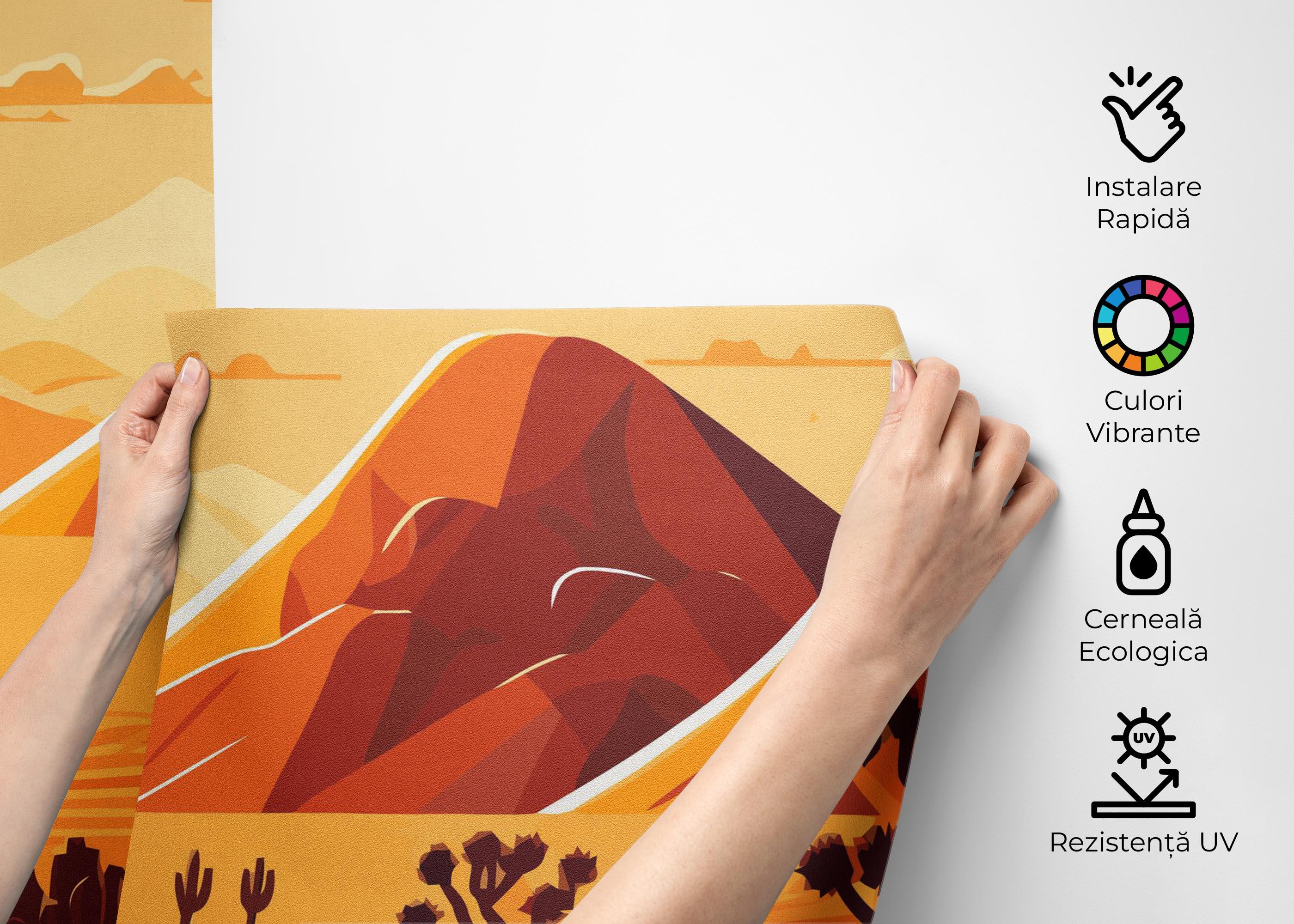 Fototapet Cream Desert Cartoon mockup 2