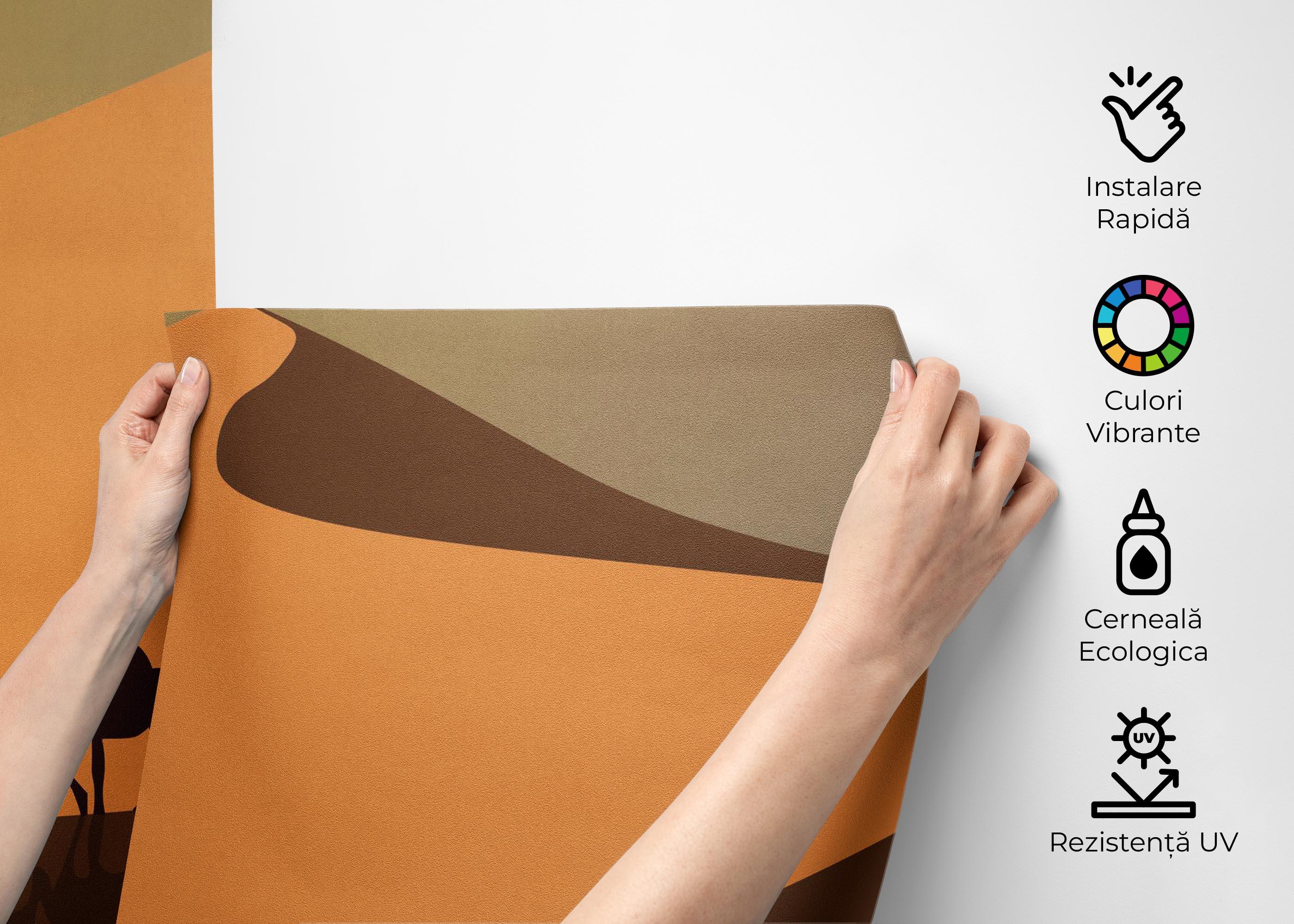 Fototapet Cream Dune Camels mockup 2