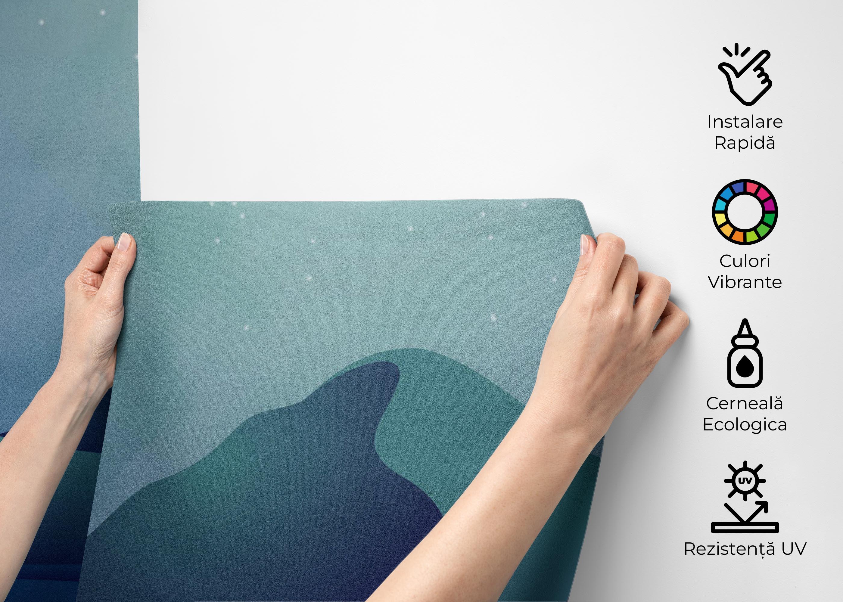 Fototapet Green Light Desert mockup 2