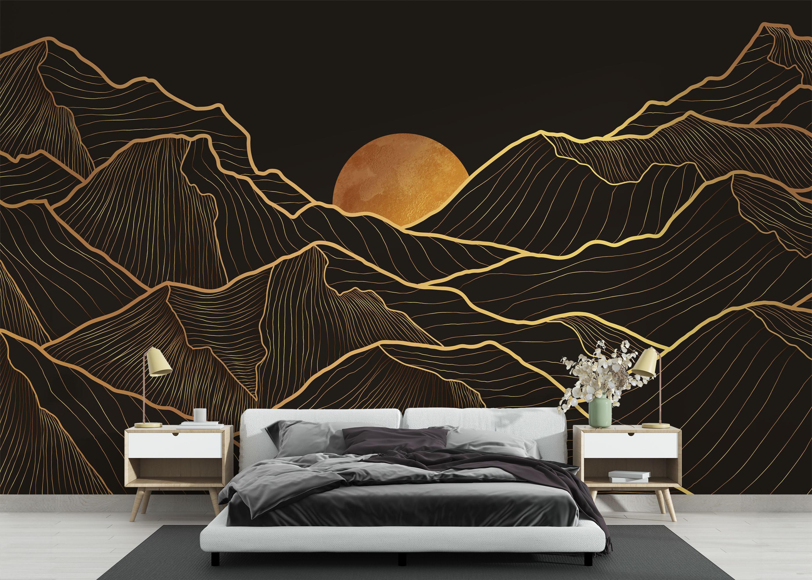 Fototapet Black Gold Desert mockup 3