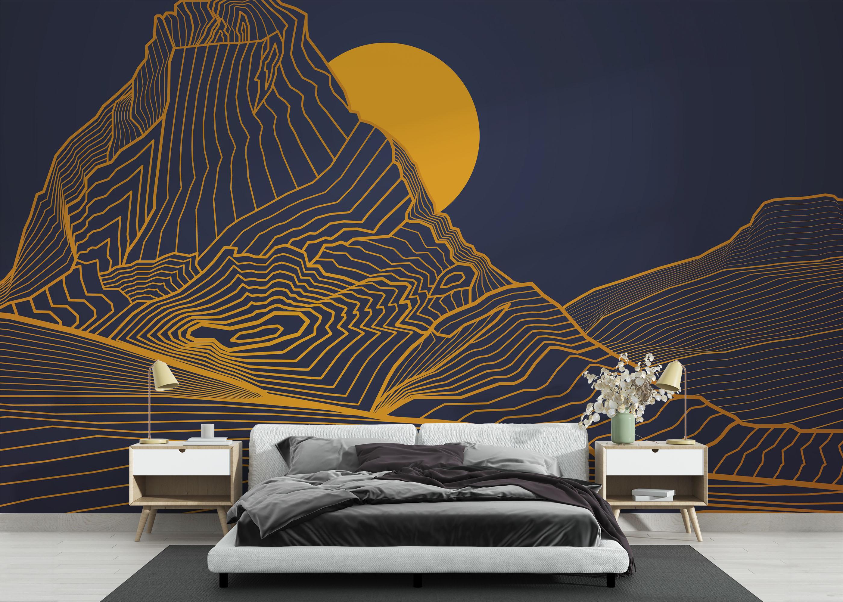 Fototapet Blue Gold Desert mockup 3