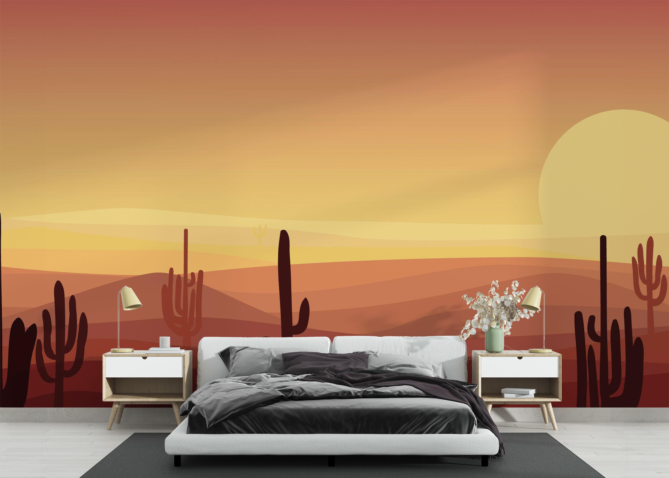 Fototapet Cactus Desert Art mockup 3