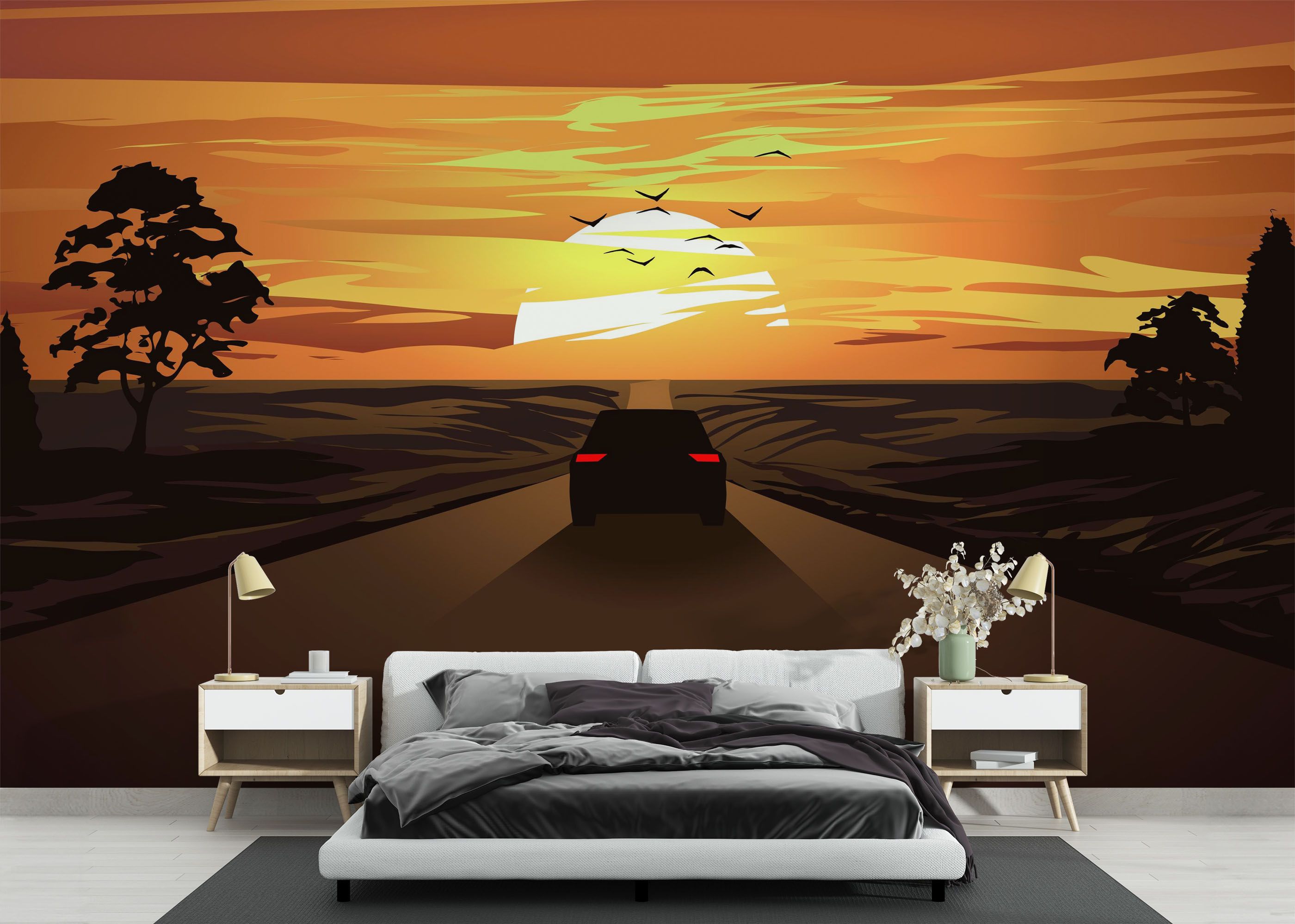 Car Sunset Desert mockup 3