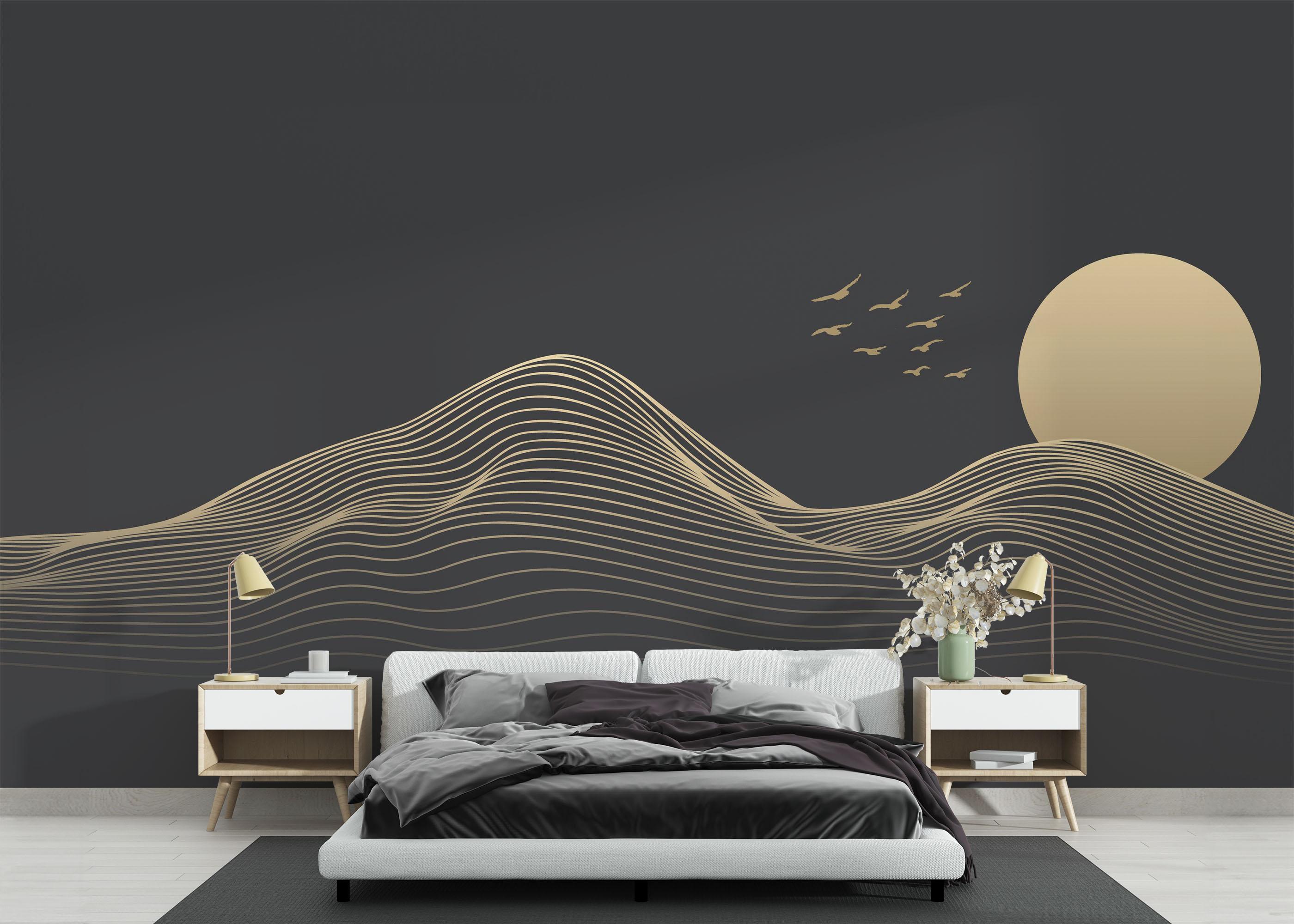 Fototapet Cream Line Desert mockup 3