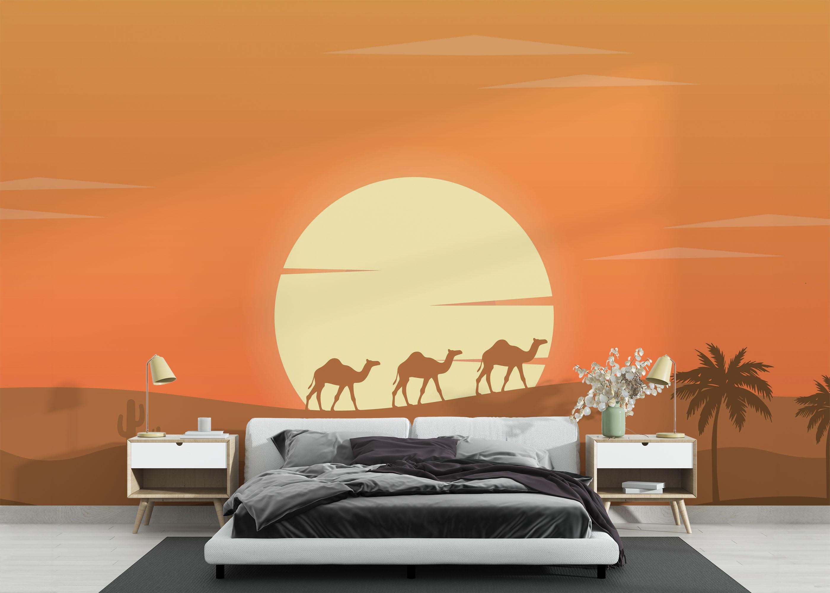 Fototapet Cream Sun Desert mockup 3