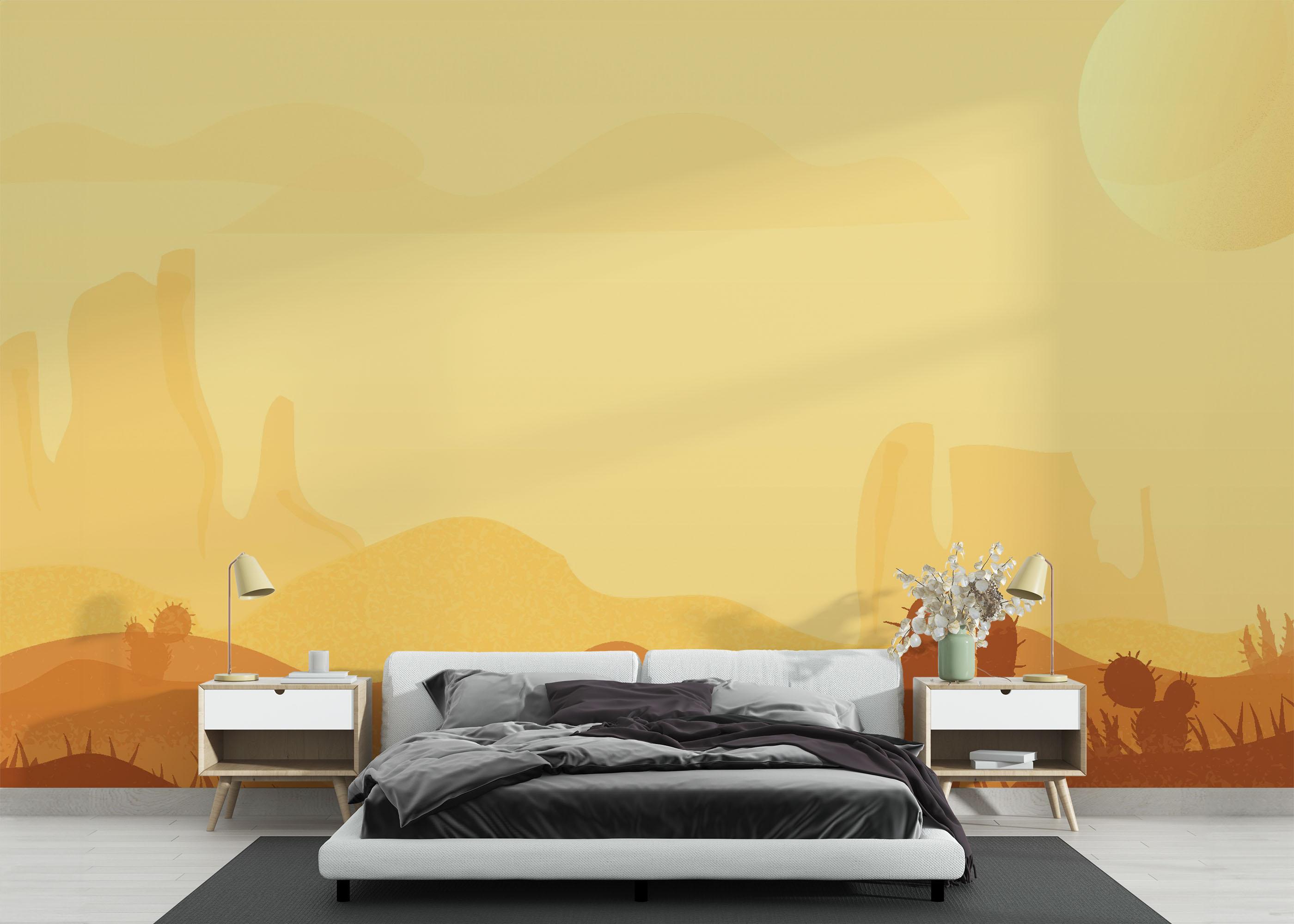 Fototapet Cream Sunset Desert mockup 3