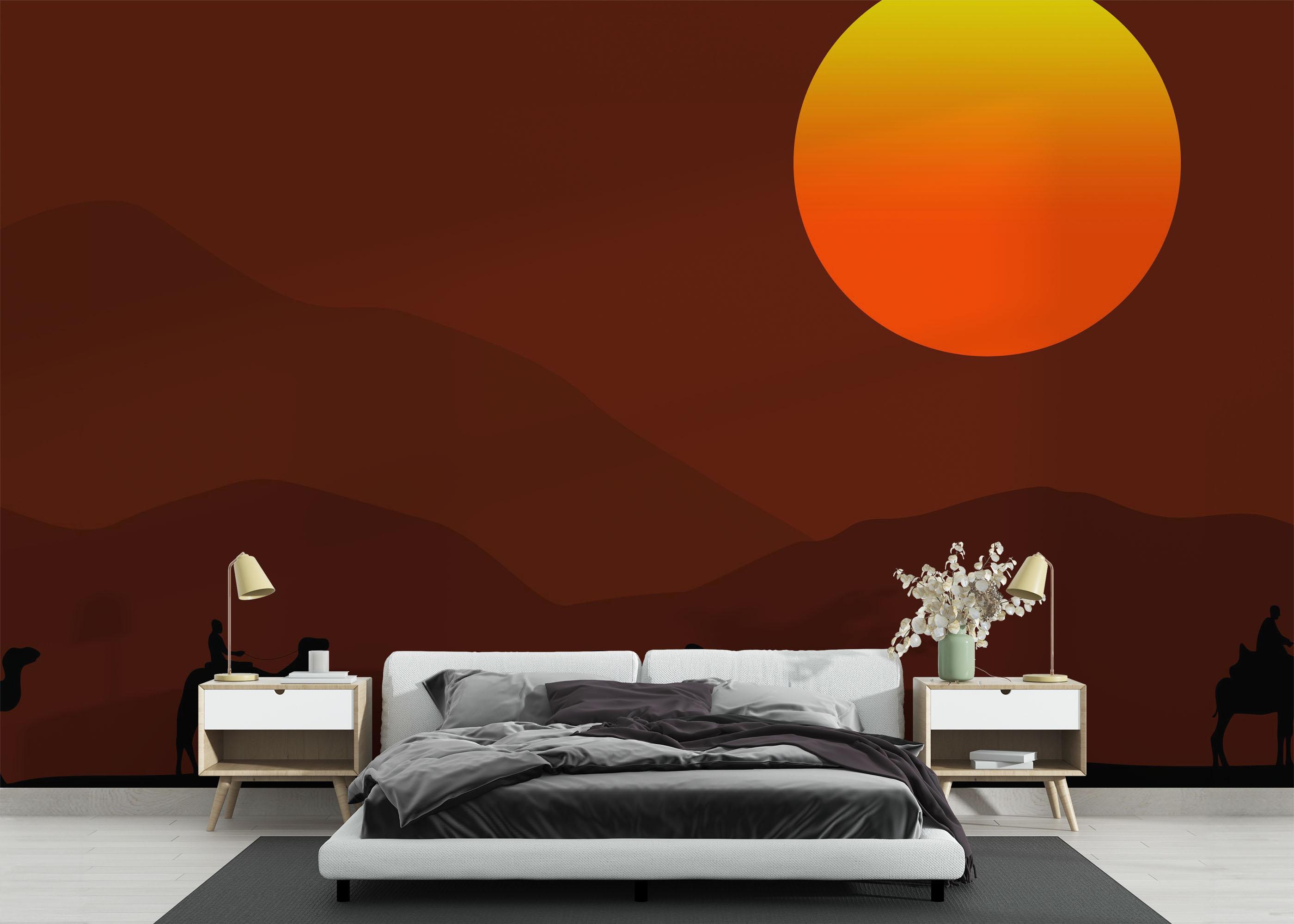 Fototapet Desert Art Sunset mockup 3