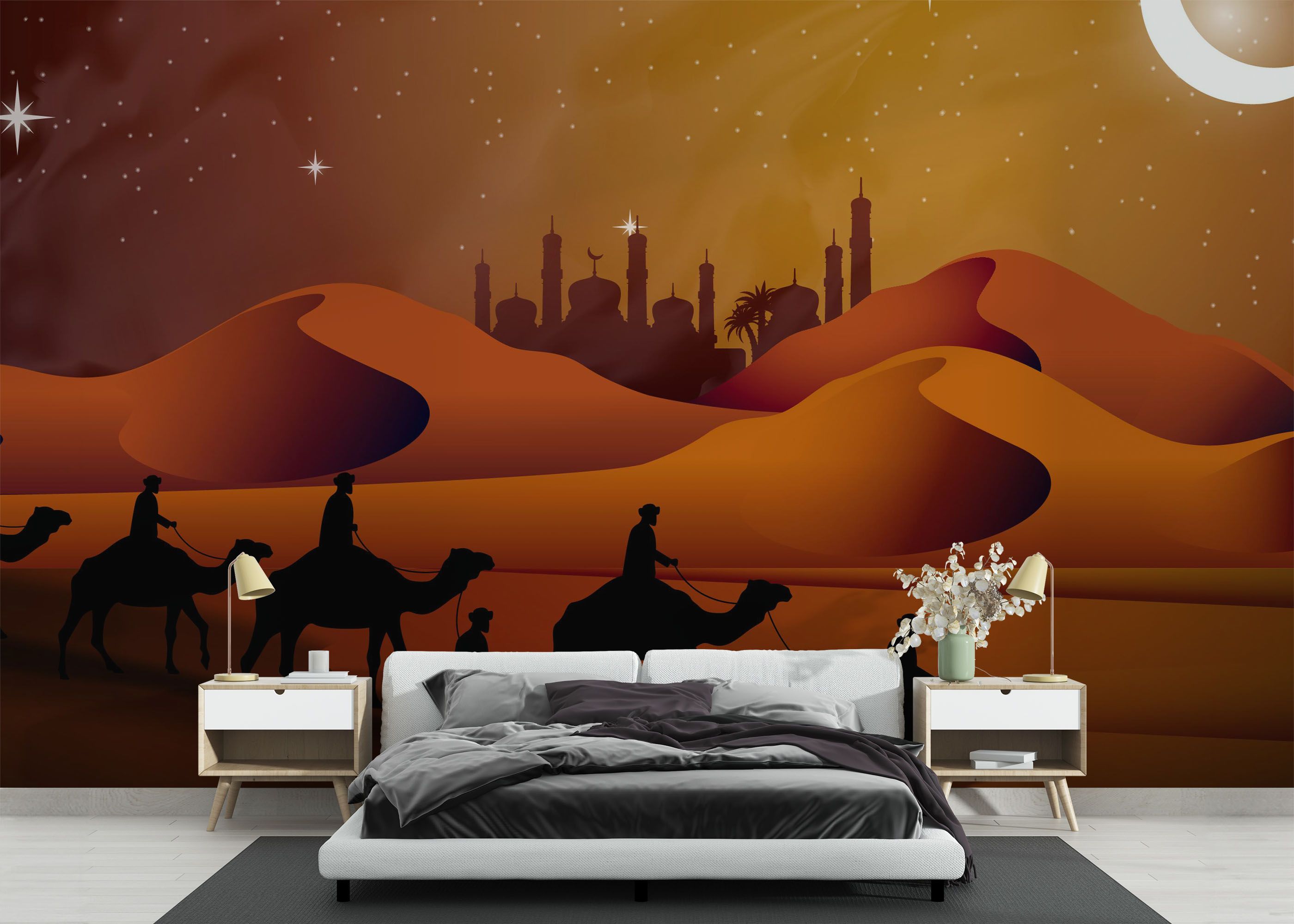 Desert Camels Moon mockup 3