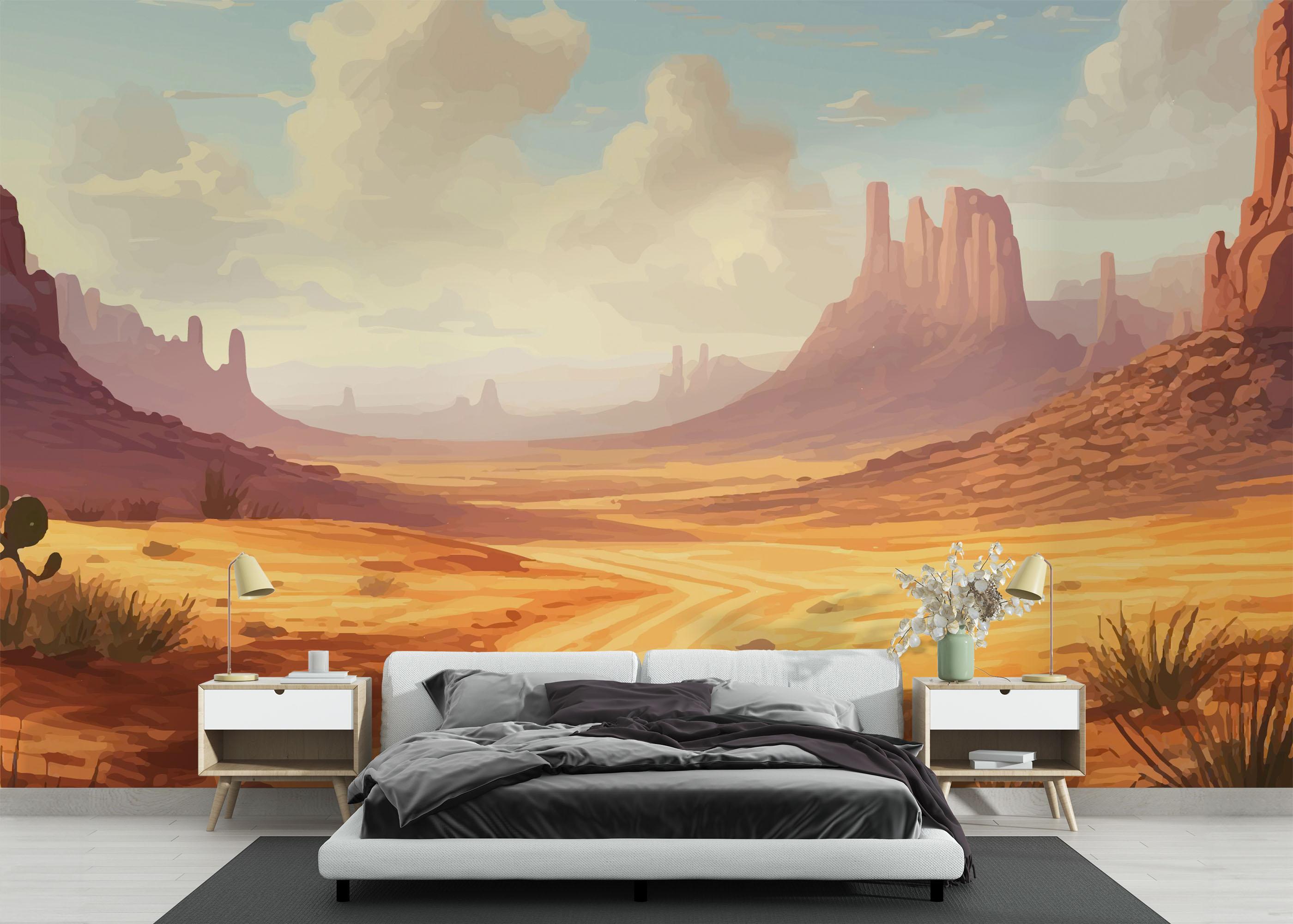 Fototapet Desert Path Art mockup 3