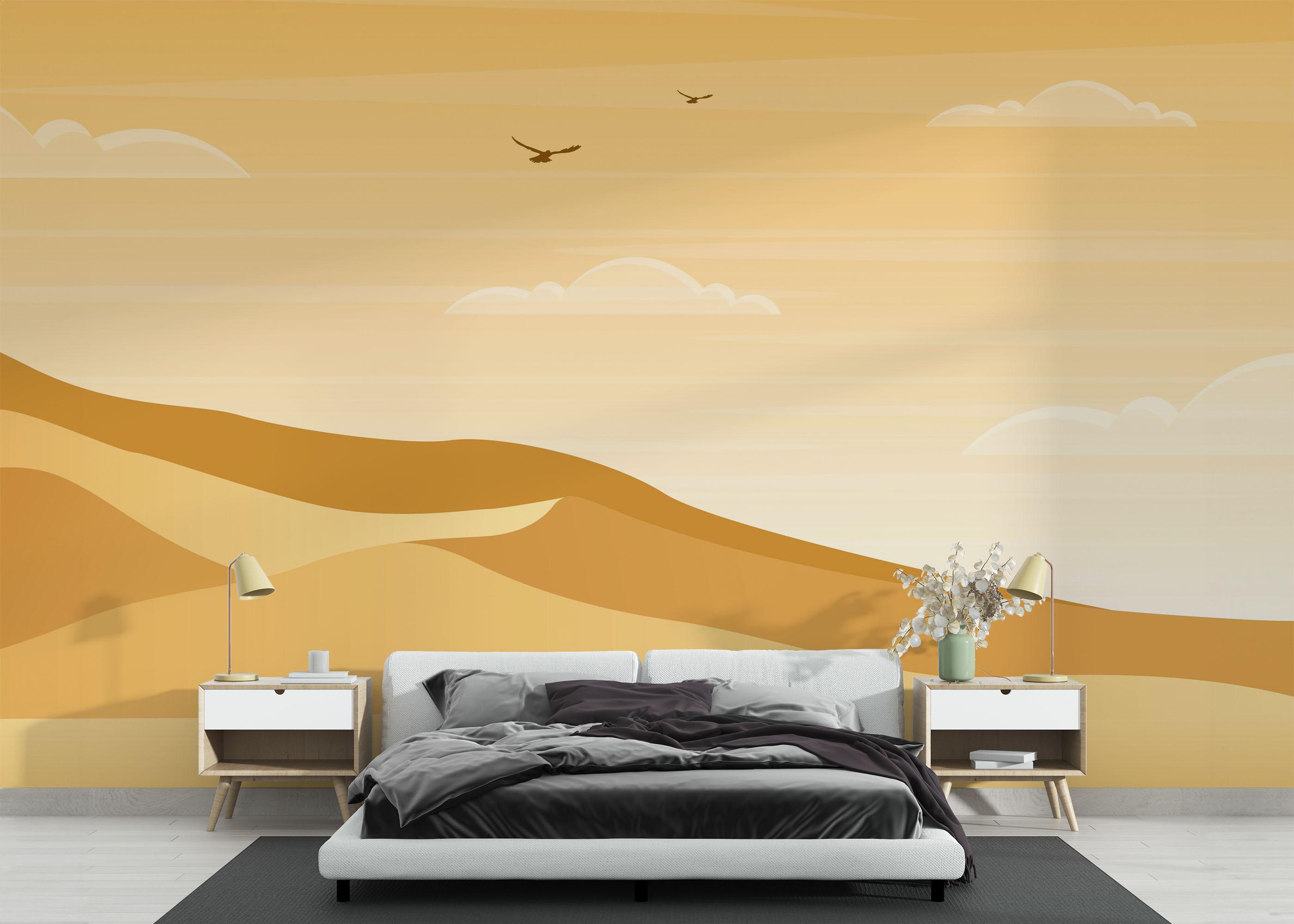 Fototapet Light Cream Desert mockup 3