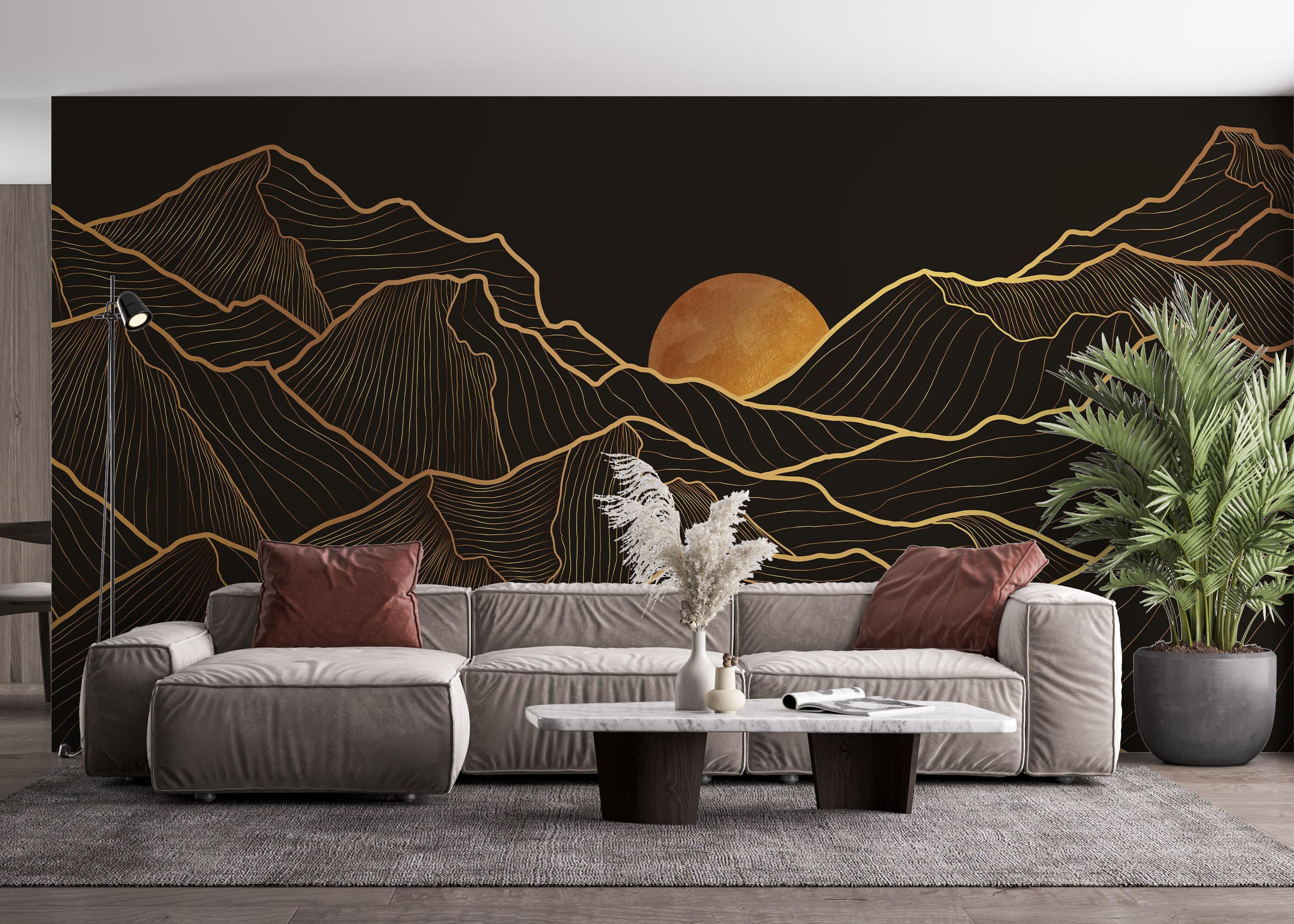 Fototapet Black Gold Desert mockup 4