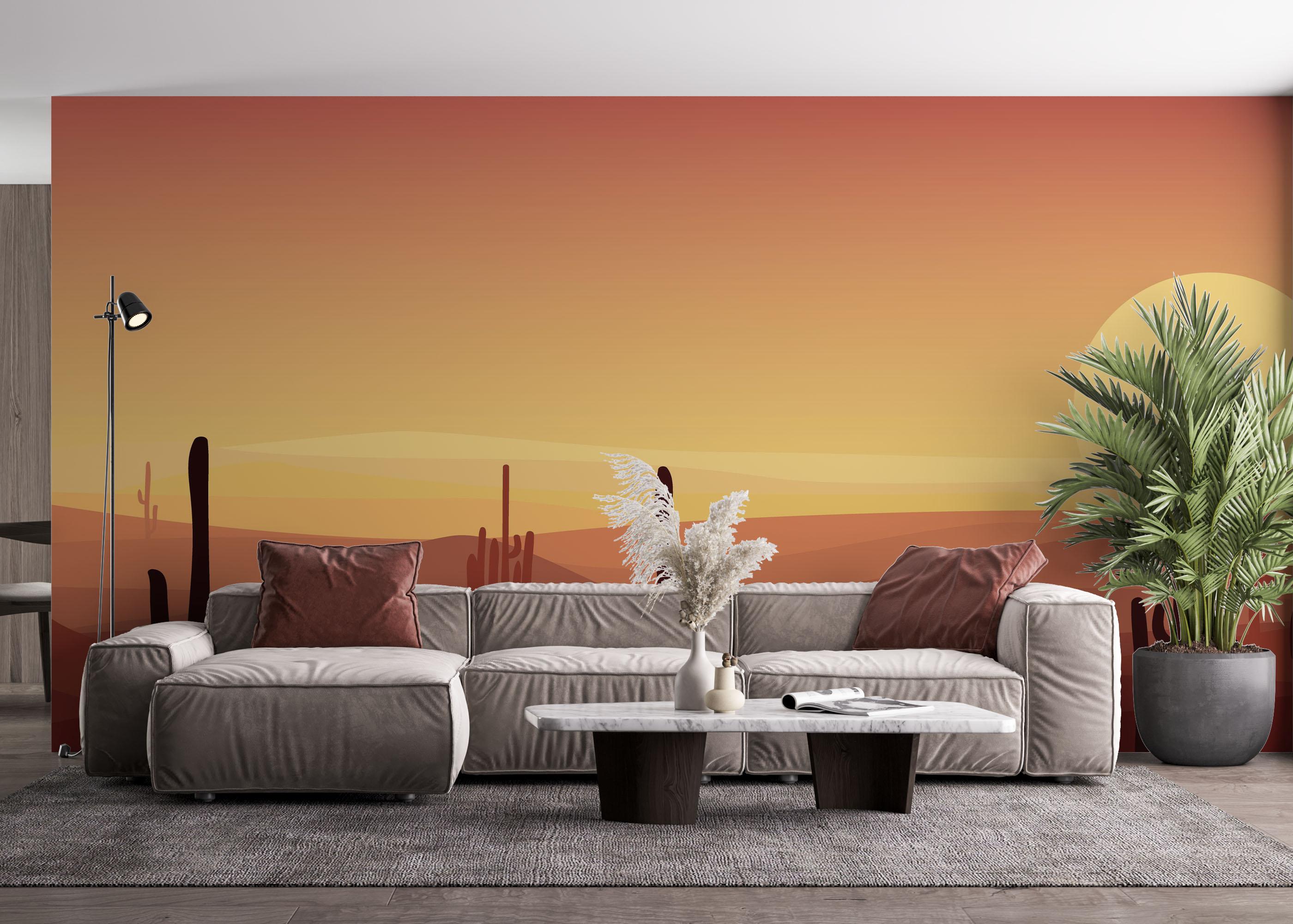 Fototapet Cactus Desert Art mockup 4