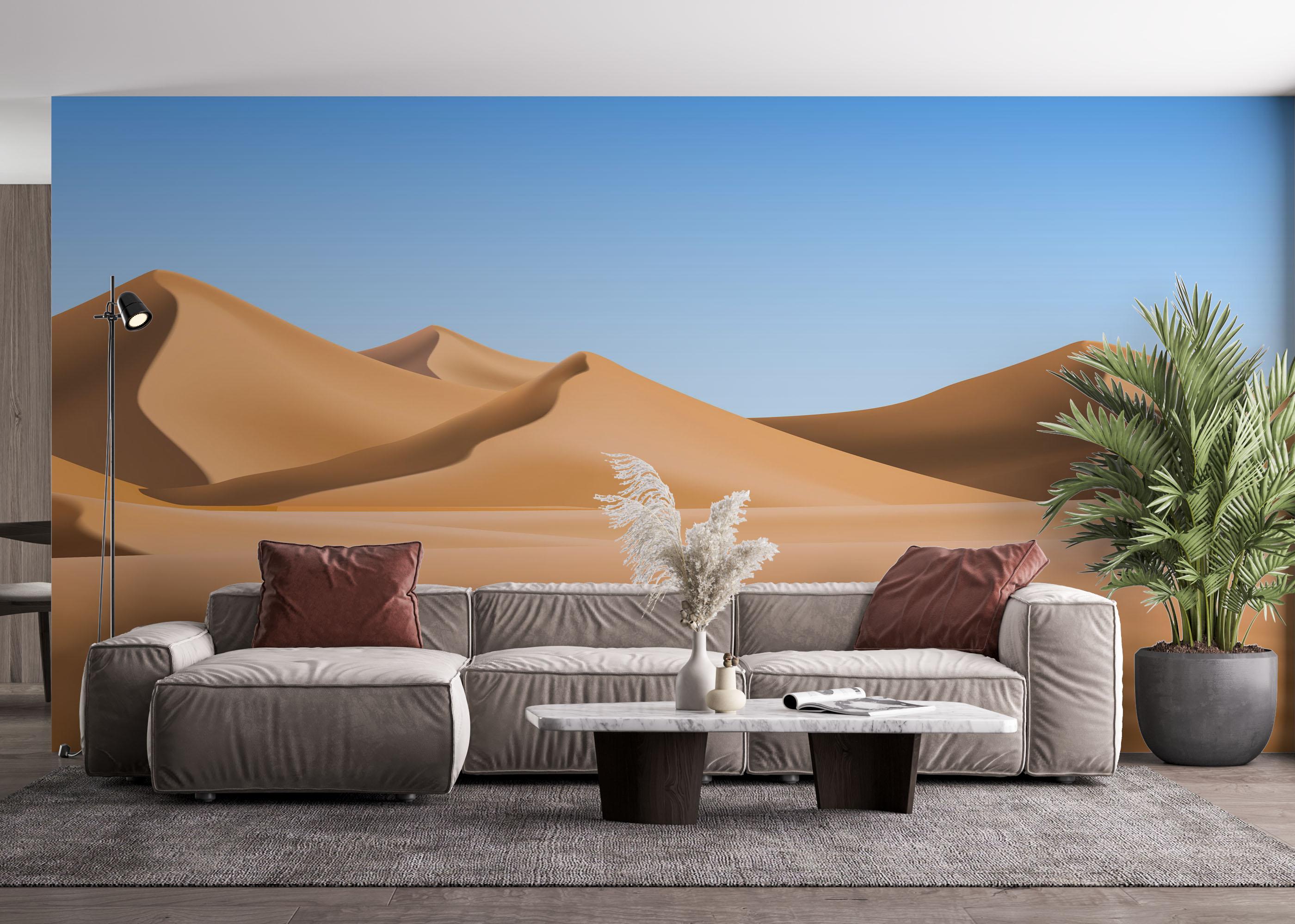 Fototapet Cream Brown Desert mockup 4