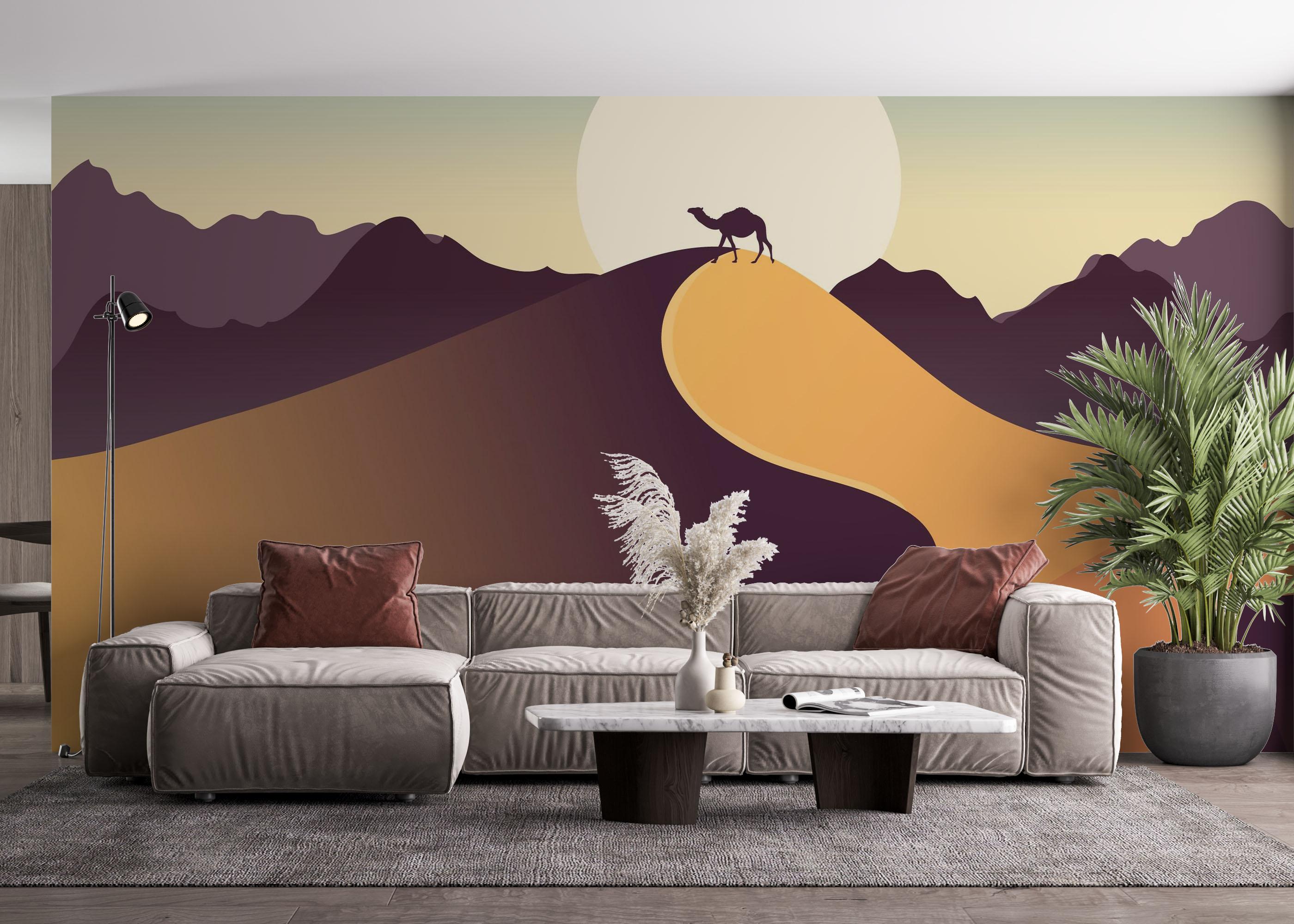 Fototapet Cream Purple Desert mockup 4