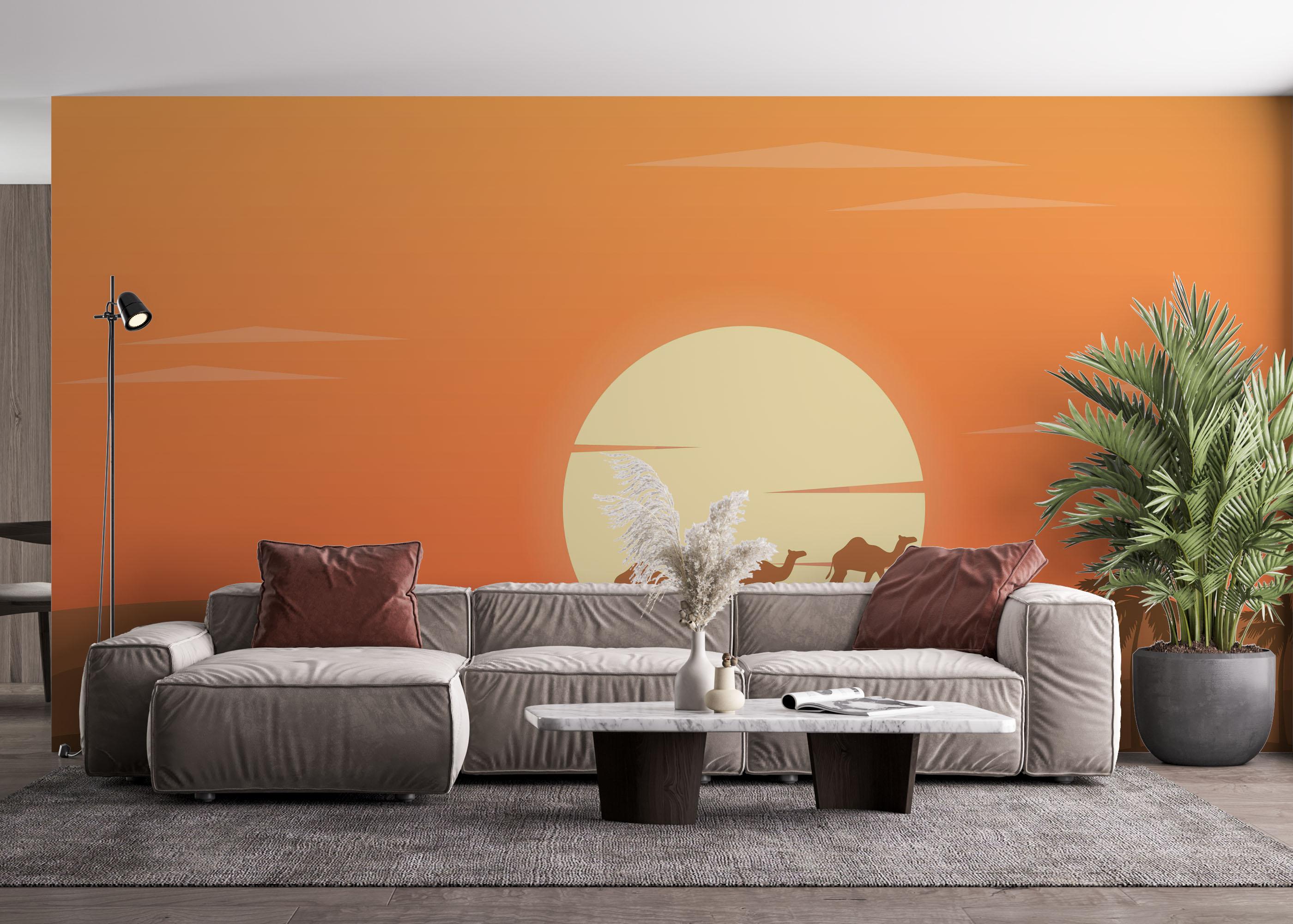 Fototapet Cream Sun Desert mockup 4