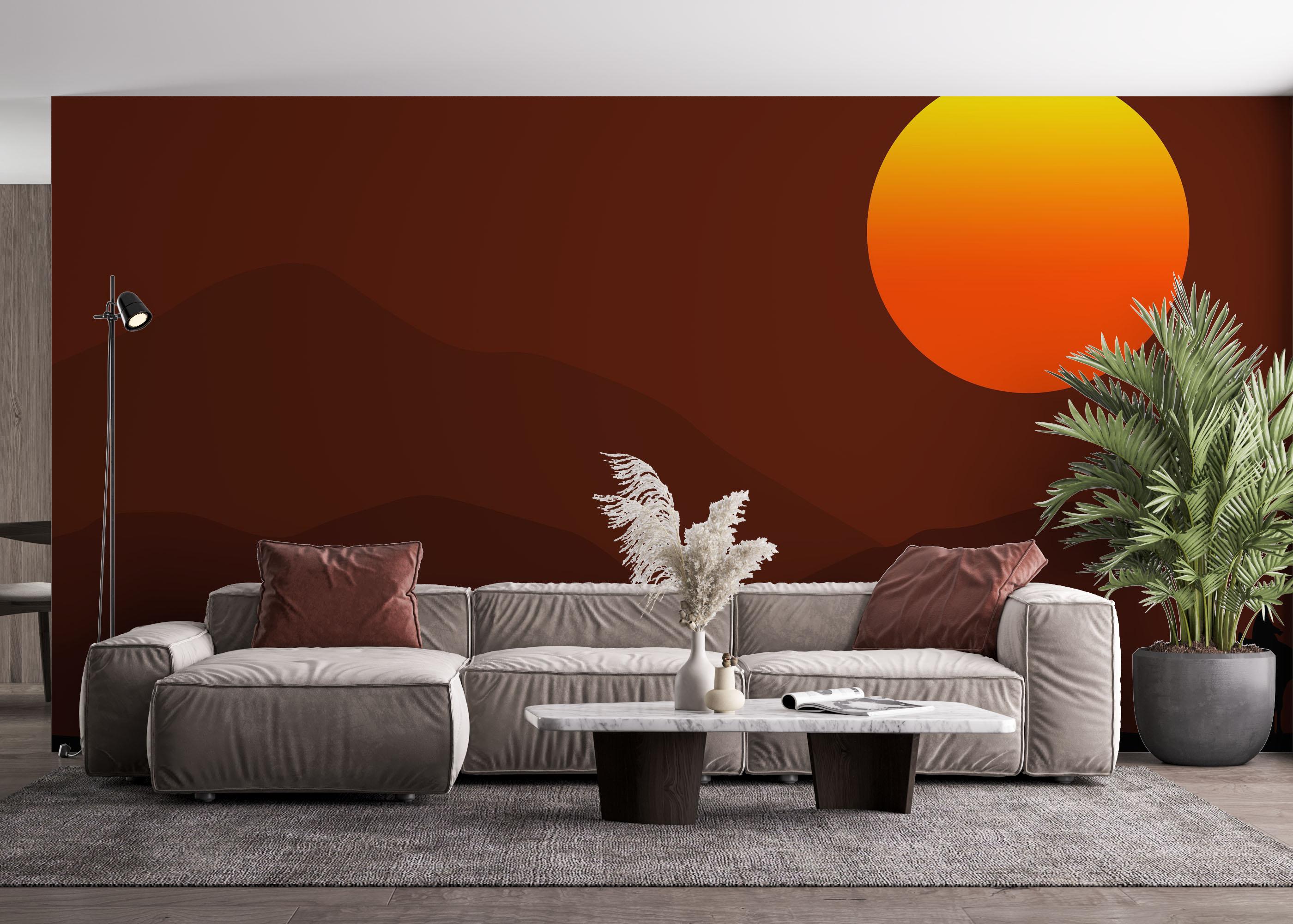 Fototapet Desert Art Sunset mockup 4