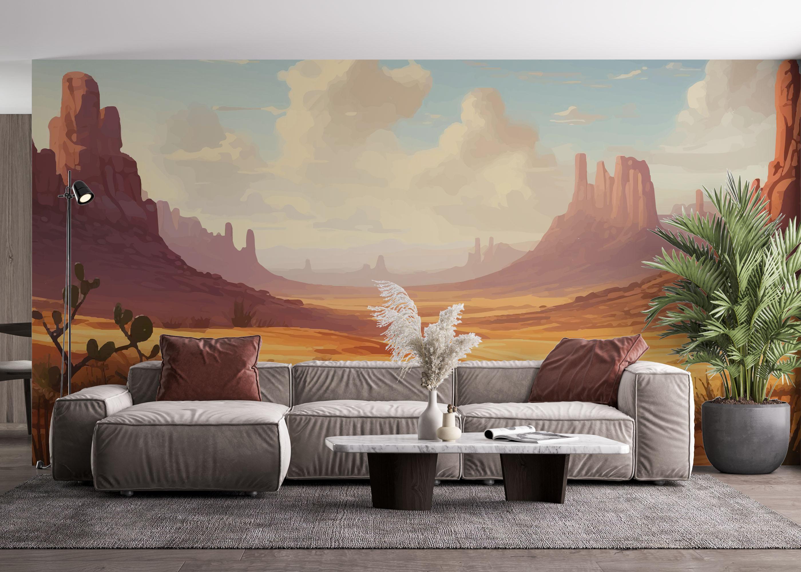 Fototapet Desert Path Art mockup 4